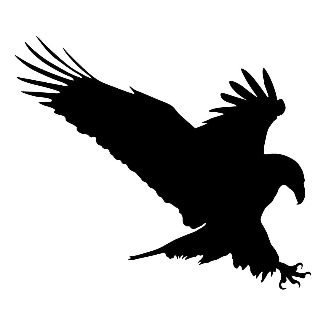 Premium Waterproof Vinyl Decal Stickers - Eagle Wildlife Animal Design (Black, Set of 2) for Laptop, Phone, Helmet, Car Bumper, Mug, Cup, Door & Wall Decoration | Durable Outdoor & Indoor Adhesive Stickers for DIY Projects & Personalization