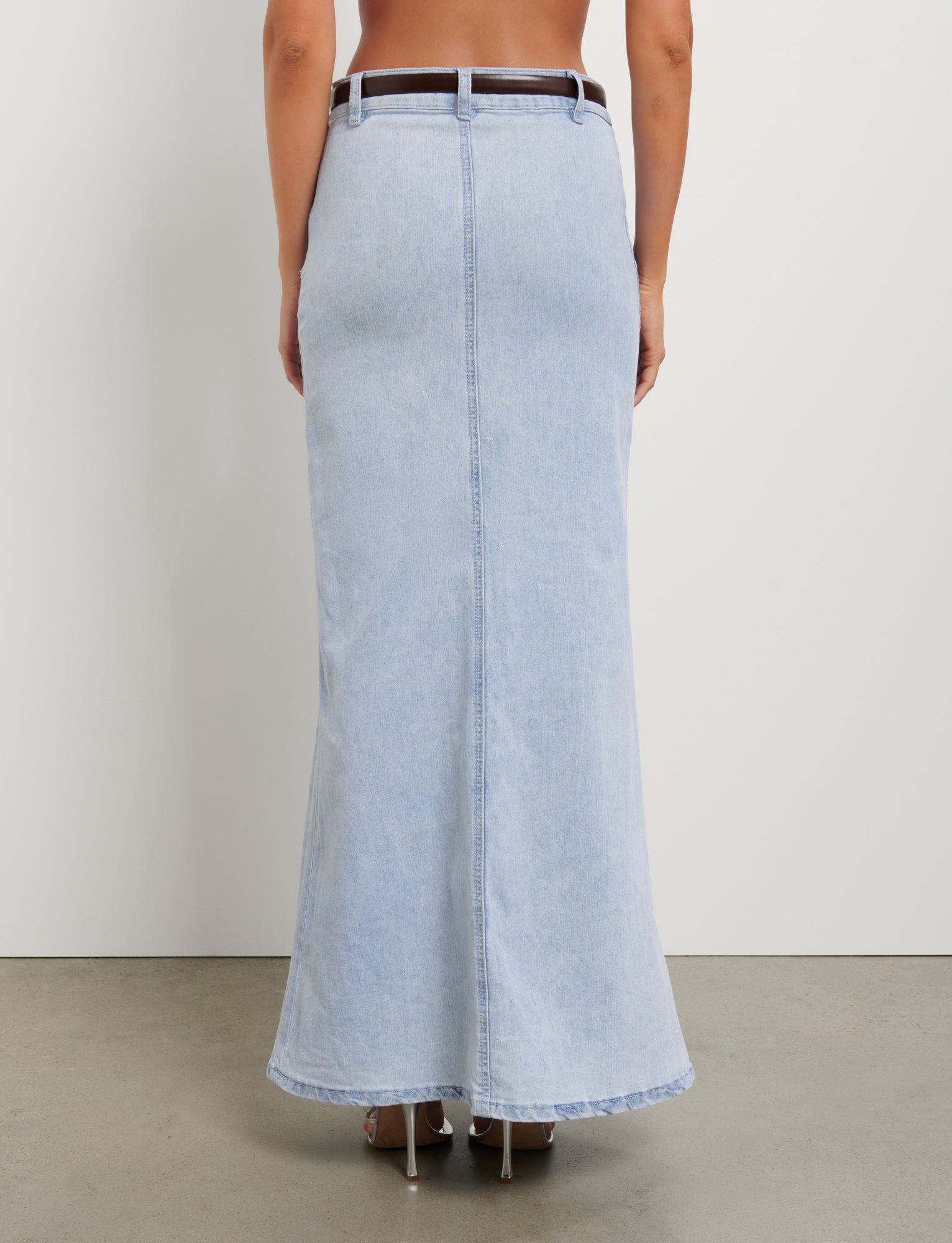 FLETCHER DENIM SKIRT for Women - Blue Washed High Waist A-Line Skirt | Casual & Office Wear | Perfect for Everyday Outfits and Summer Dressing