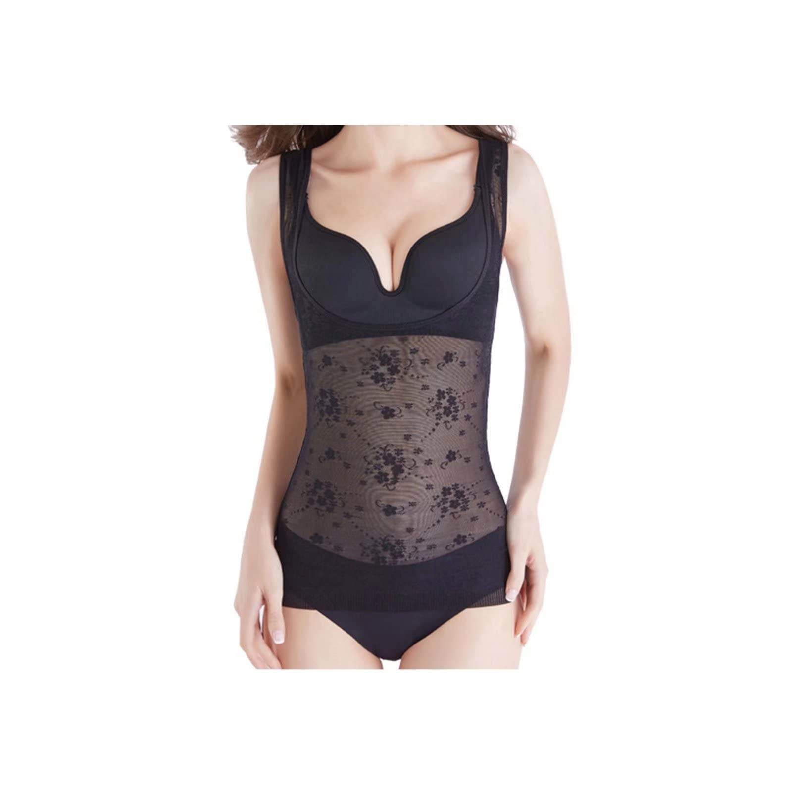 Women's Shapewear Tummy Control Open Bust Body Shaper - Invisible Corset Waist Trainer Cami Tank Top Girdle for Slimming & Smoothing - Perfect for Dresses, Workouts & Everyday Wear