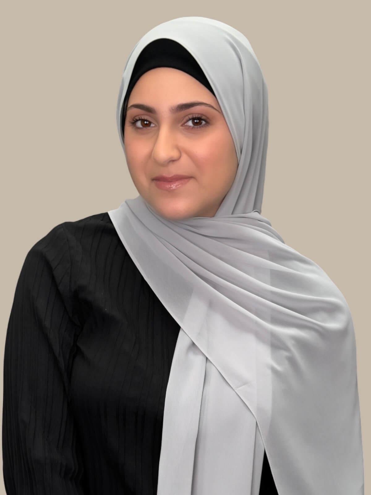 Luxury Chiffon Hijab for Women - Modish Girl Chic Grey Scarf - Perfect for Daily Wear, Special Occasions & Muslim Fashion