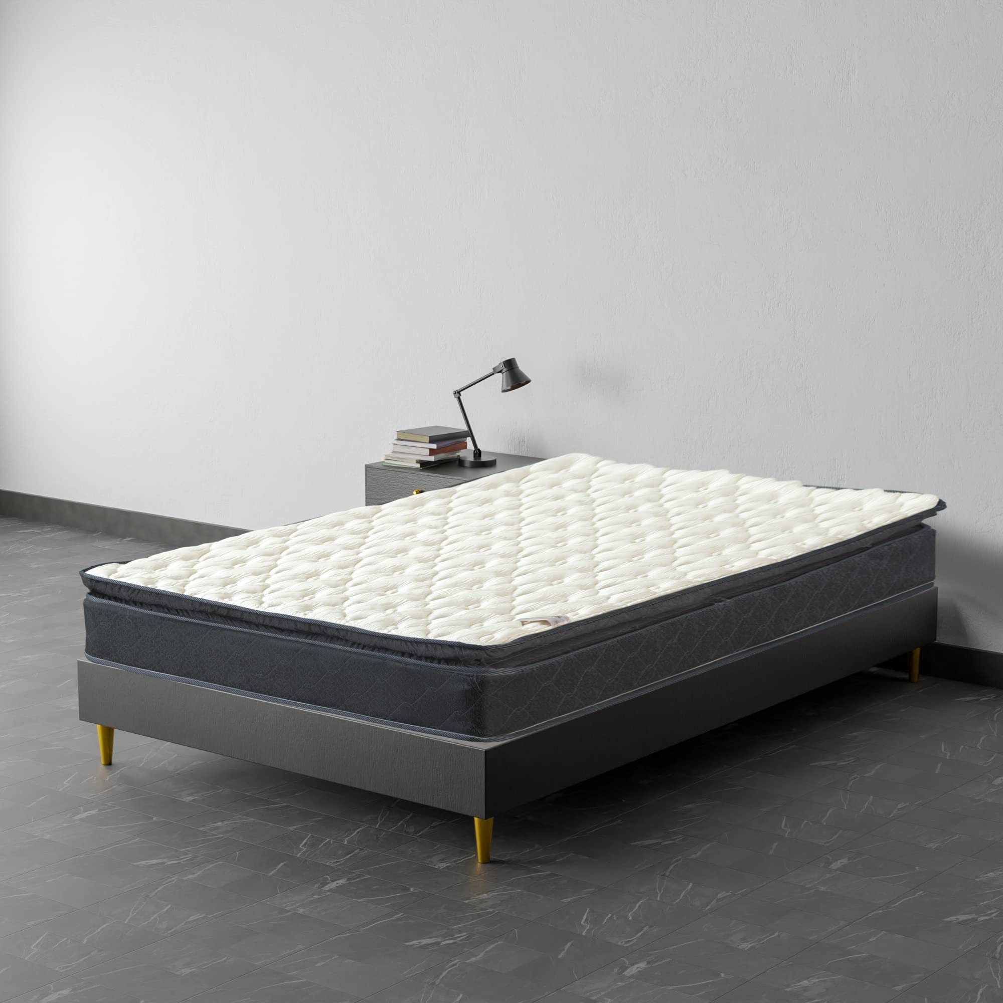 9-Inch Medium Firm Pillowtop Pocketed Coil Hybrid Mattress for Twin Bed - Breathable & Supportive Memory Foam with Cooling Cover - Perfect for Kids Rooms, Guest Beds & Small Spaces (White)