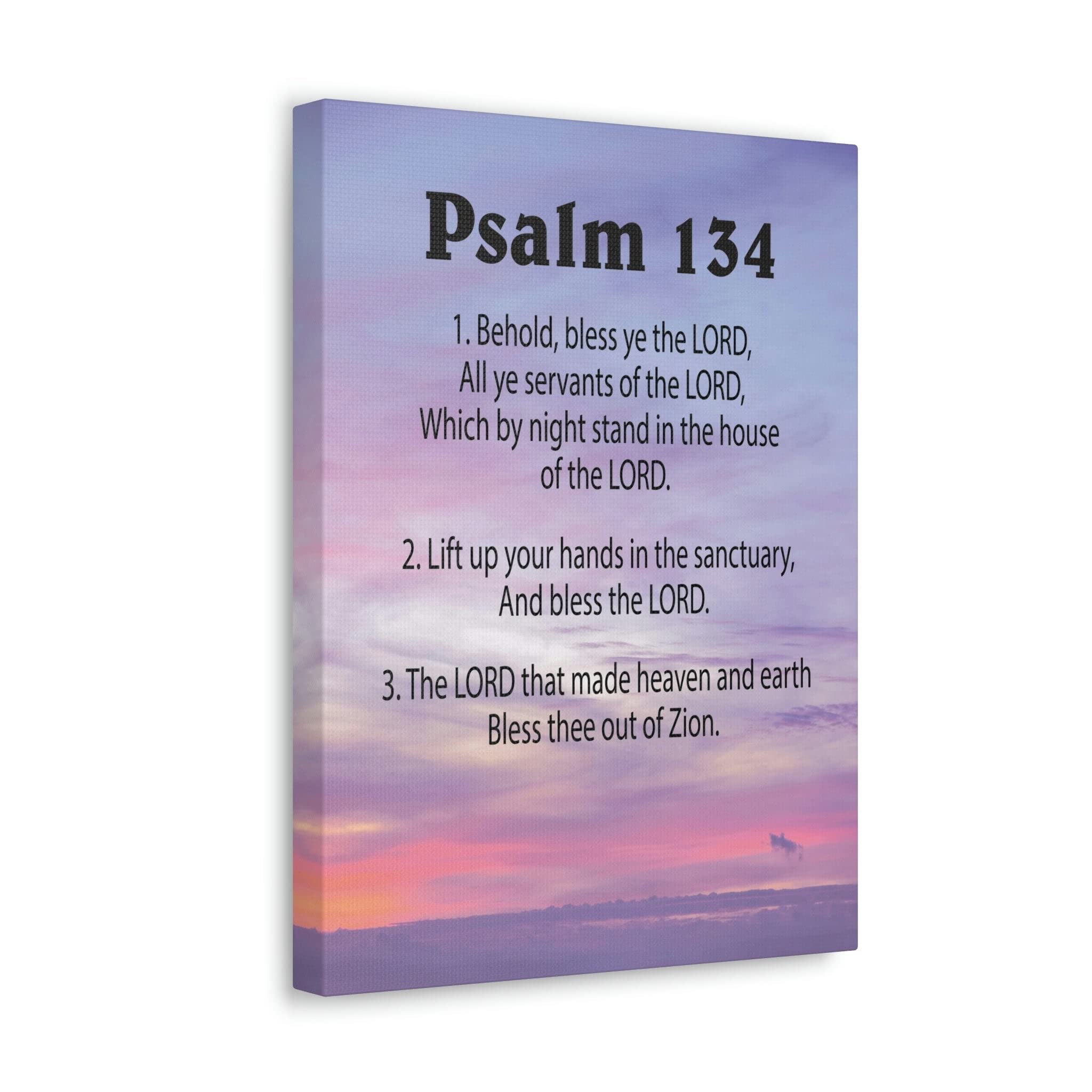 Christian Wall Art Canvas - Bible Verse Psalm 134 House of The Lord - Inspirational Scripture Home Decor for Living Room, Bedroom & Church