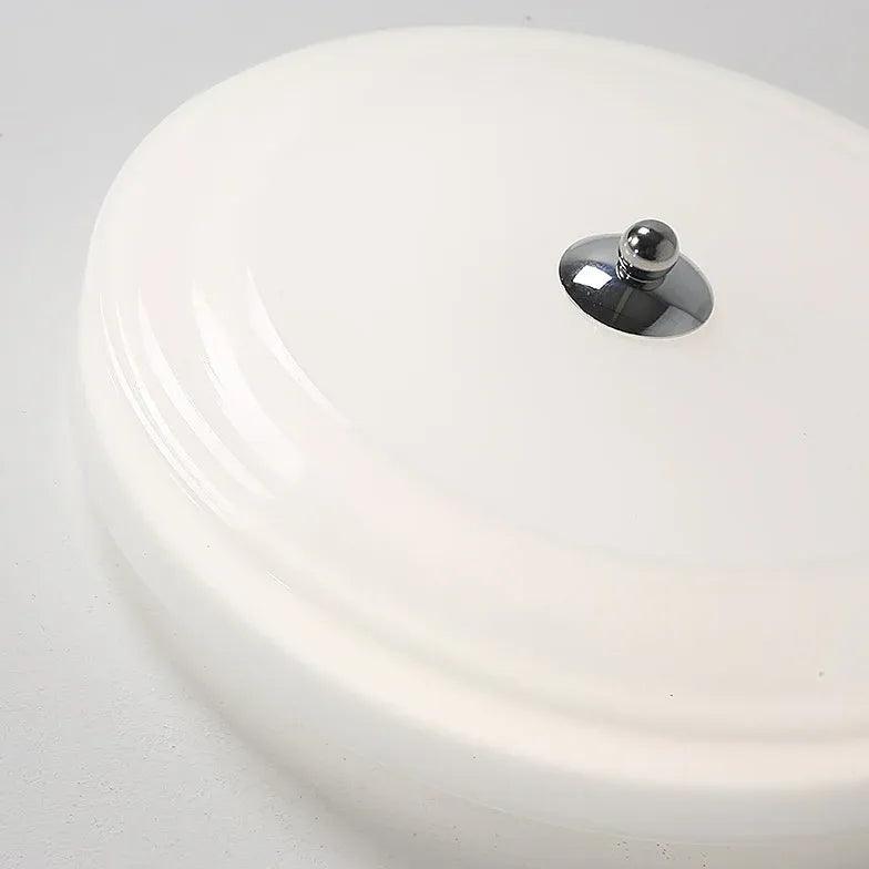 Round Glass Ceiling Light Fixture - Modern White Bedroom Lighting for Home Decor & Ambiance