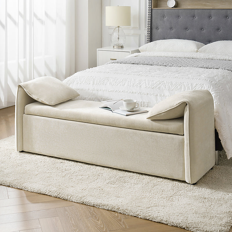 Gerardo Storage Bench with Elephant Ear Shaped Pillows - Upholstered Entryway Seat with Hidden Storage, Perfect for Living Room, Bedroom or Hallway