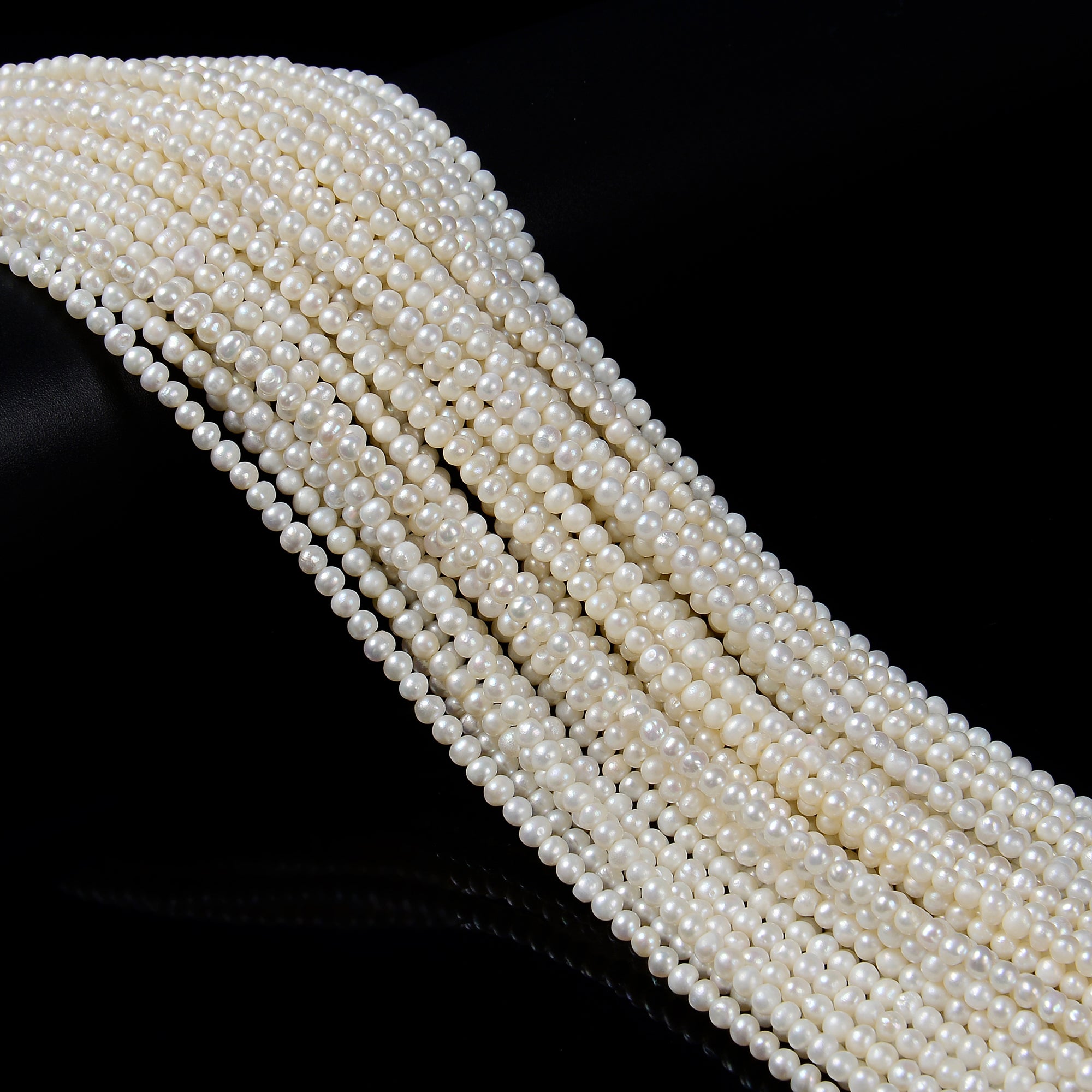 2.5-3mm Freshwater Pearl Round Beads Strand - 15.5 Inch Natural White Pearls for Jewelry Making, DIY Bracelets & Necklaces - Perfect for Bridal, Wedding & Fashion Accessories