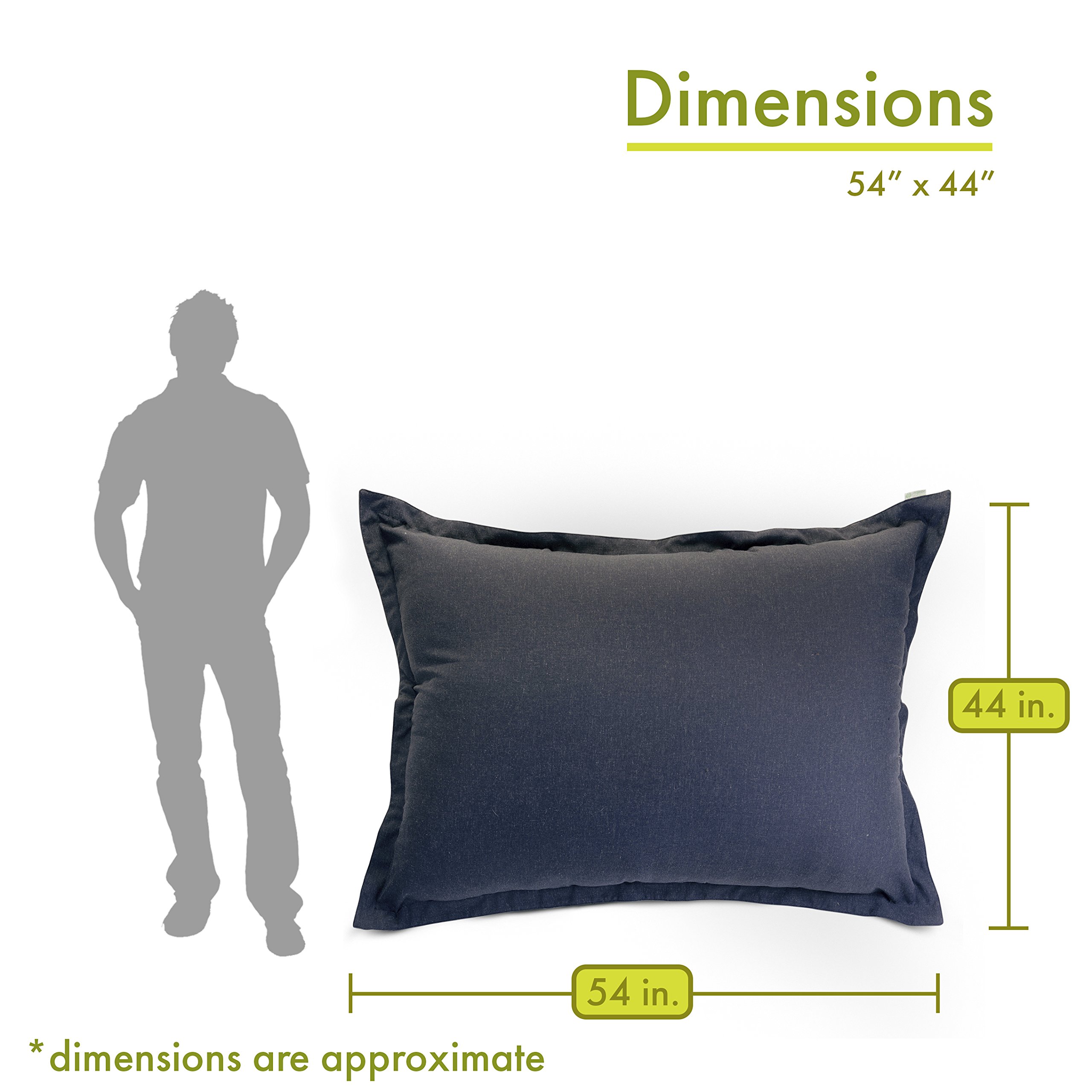 Majestic Home Goods Wales Floor Pillow - Navy Blue Soft Floor Cushion for Living Room, Bedroom, Kids Play Area & Meditation Space