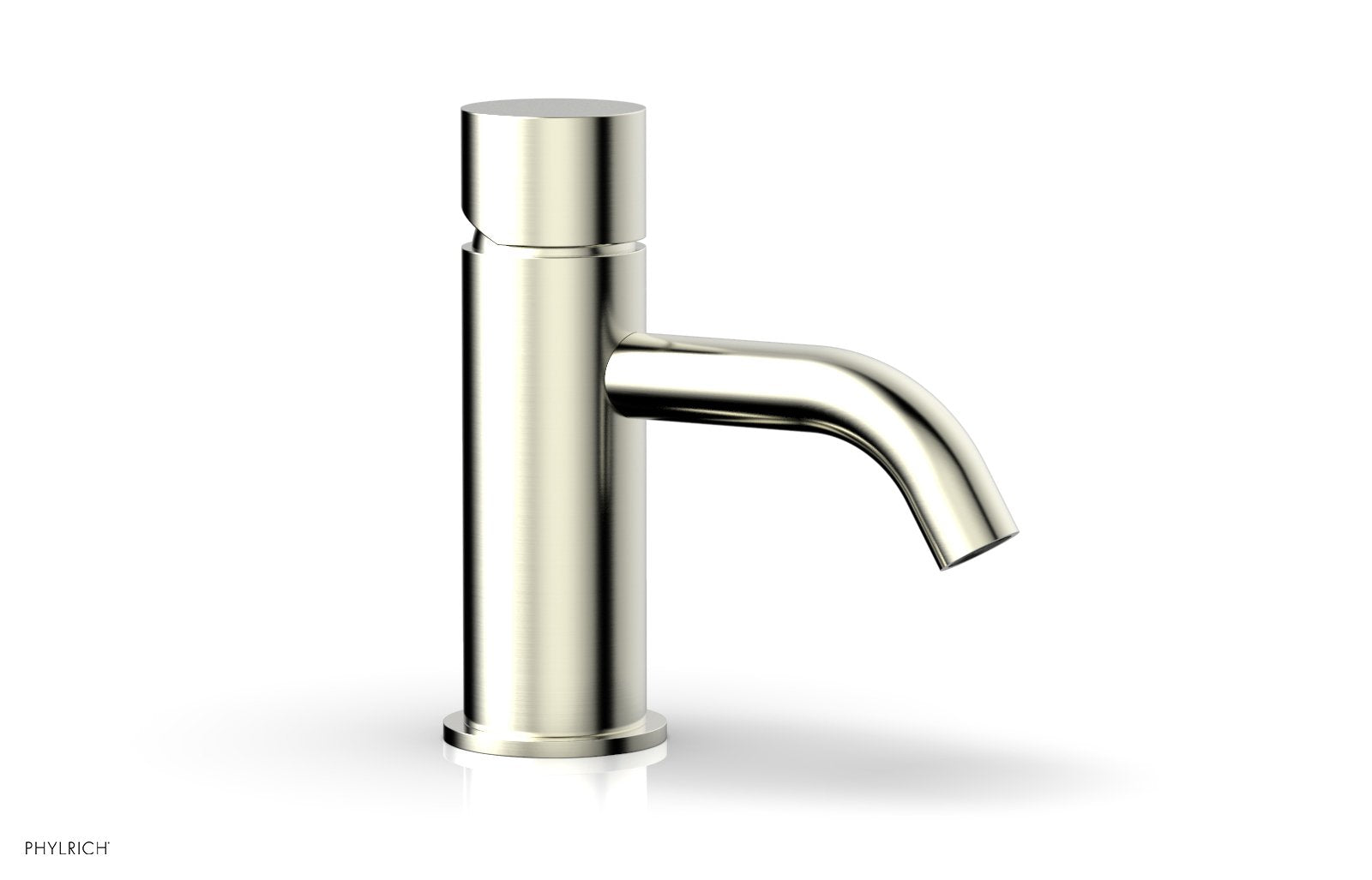 BASIC II Single Hole Bathroom Faucet with Smooth Handle - Modern Waterfall Spout Design for Sink Vanity, Perfect for Home, Hotel, and Office Restroom Renovation