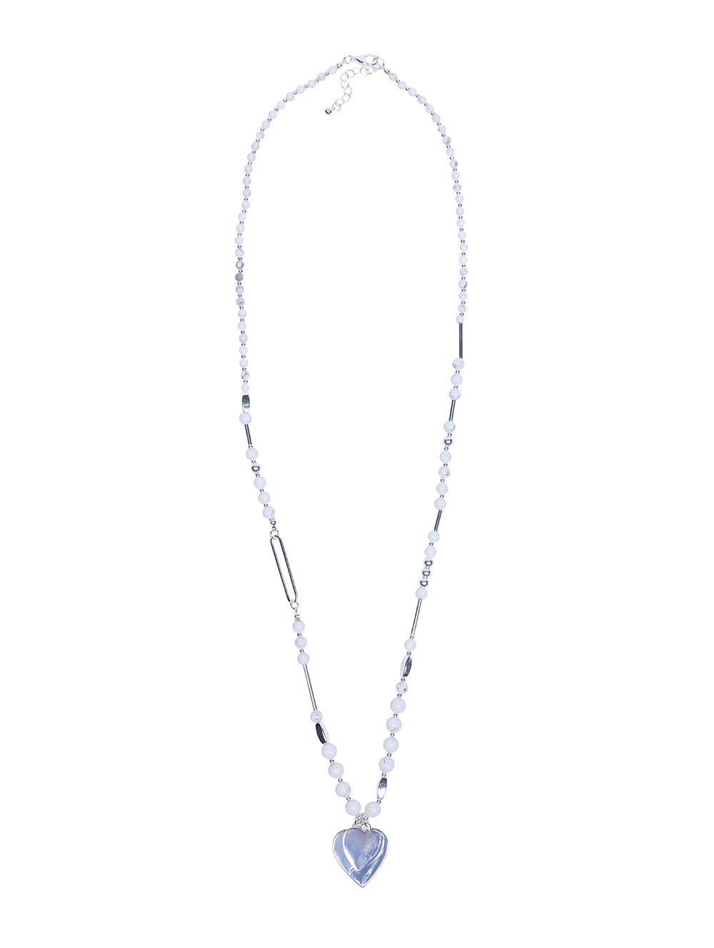 Hearts and Beads Necklace for Women - Elegant Layered Beaded Jewelry for Valentine's Day, Anniversary or Romantic Date Night Gift