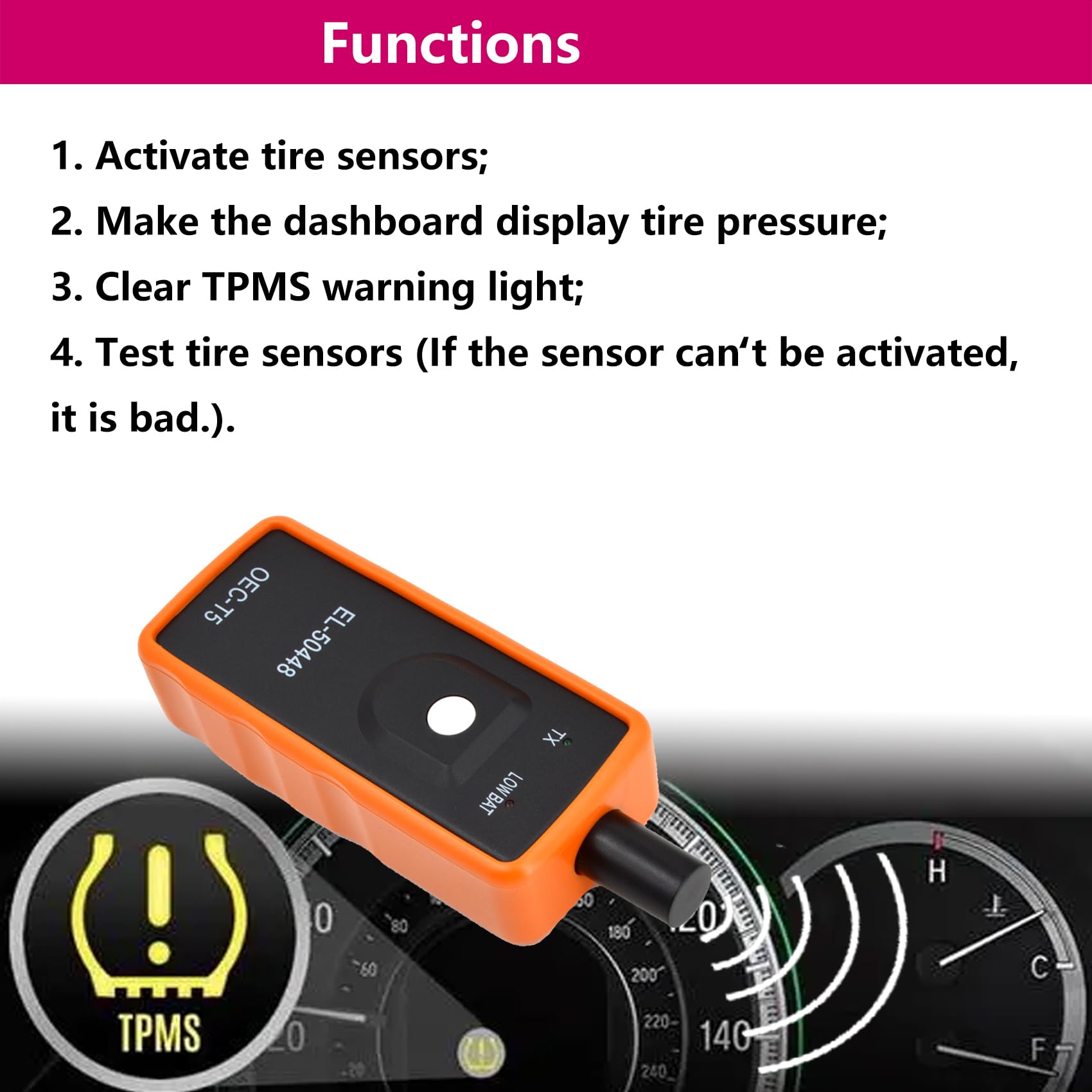 GM TPMS Relearn Tool - EL-50448 | TPMS Reset Tool for Chevy, Cadillac, GMC & Buick | Tire Pressure Monitoring System Sensor Activation Tool for Chevrolet Cruze, Silverado, Traverse | Auto Repair & Maintenance Essential