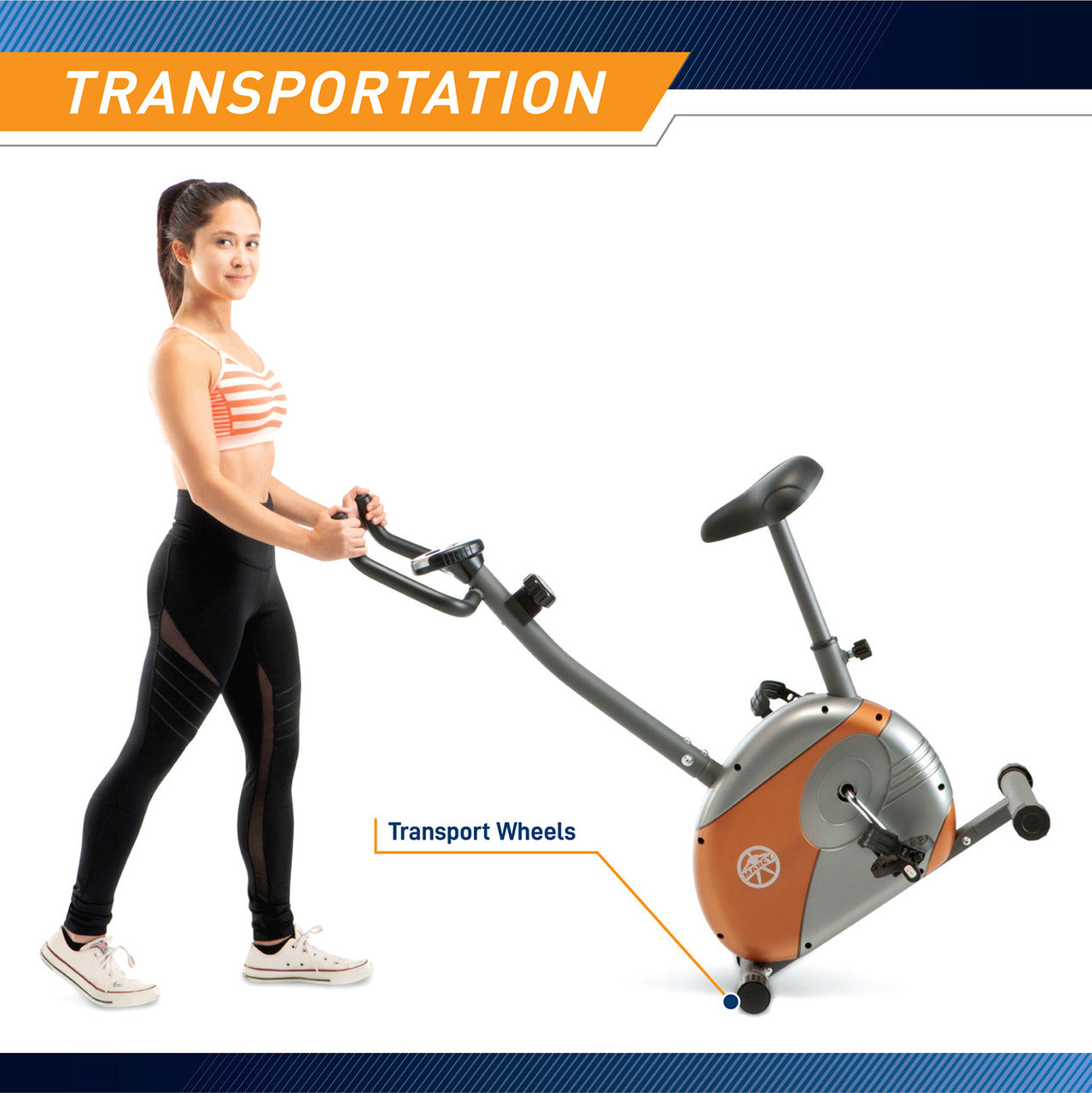 Marcy ME 708 Upright Exercise Bike for Home Gym - Indoor Cycling Bike with Adjustable Seat & Resistance - Perfect for Cardio Workouts & Weight Loss