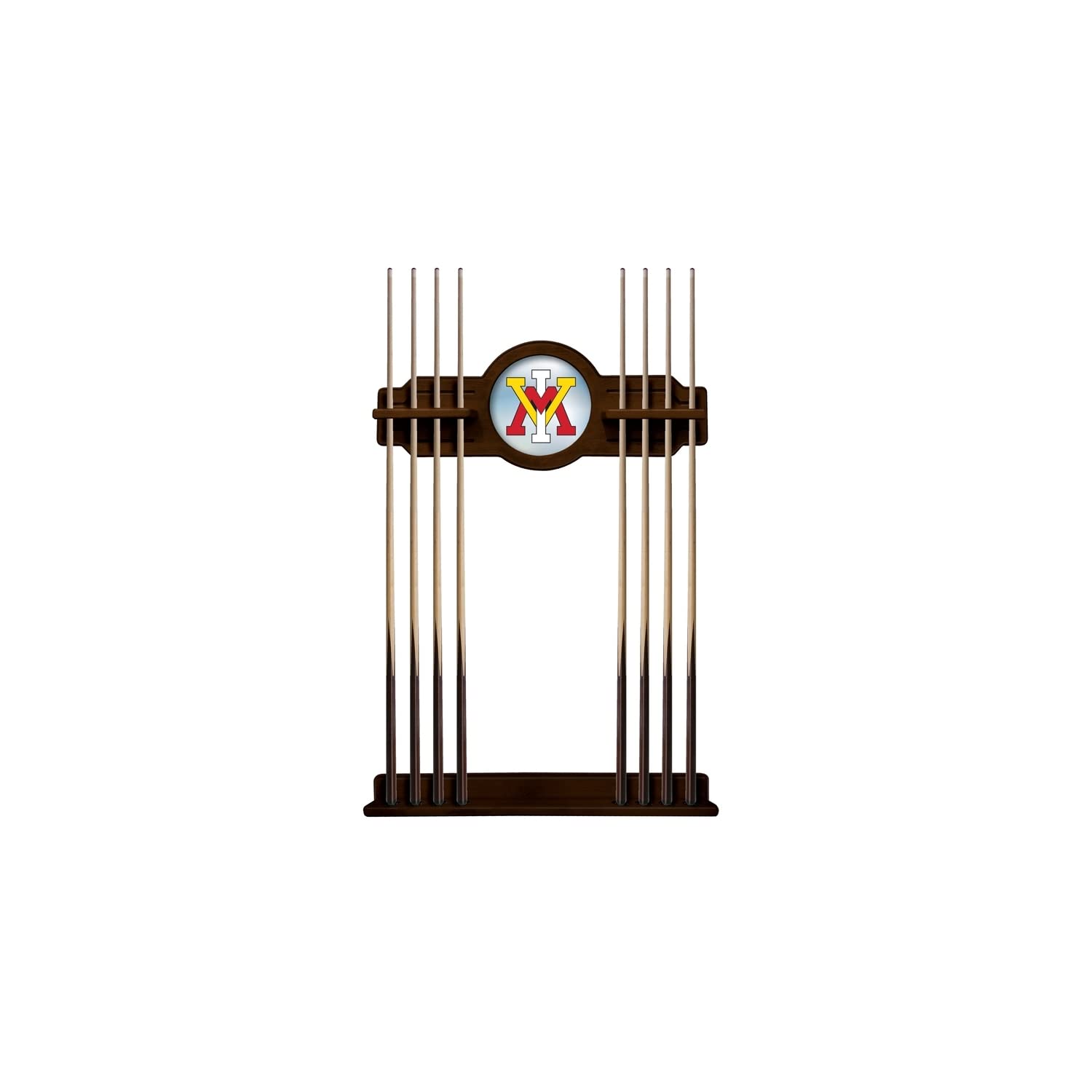 Virginia Military Institute Cue Rack in Navajo Finish by Holland Bar Stool - Premium Pool Cue Holder for Billiards, Game Room & Man Cave Decor