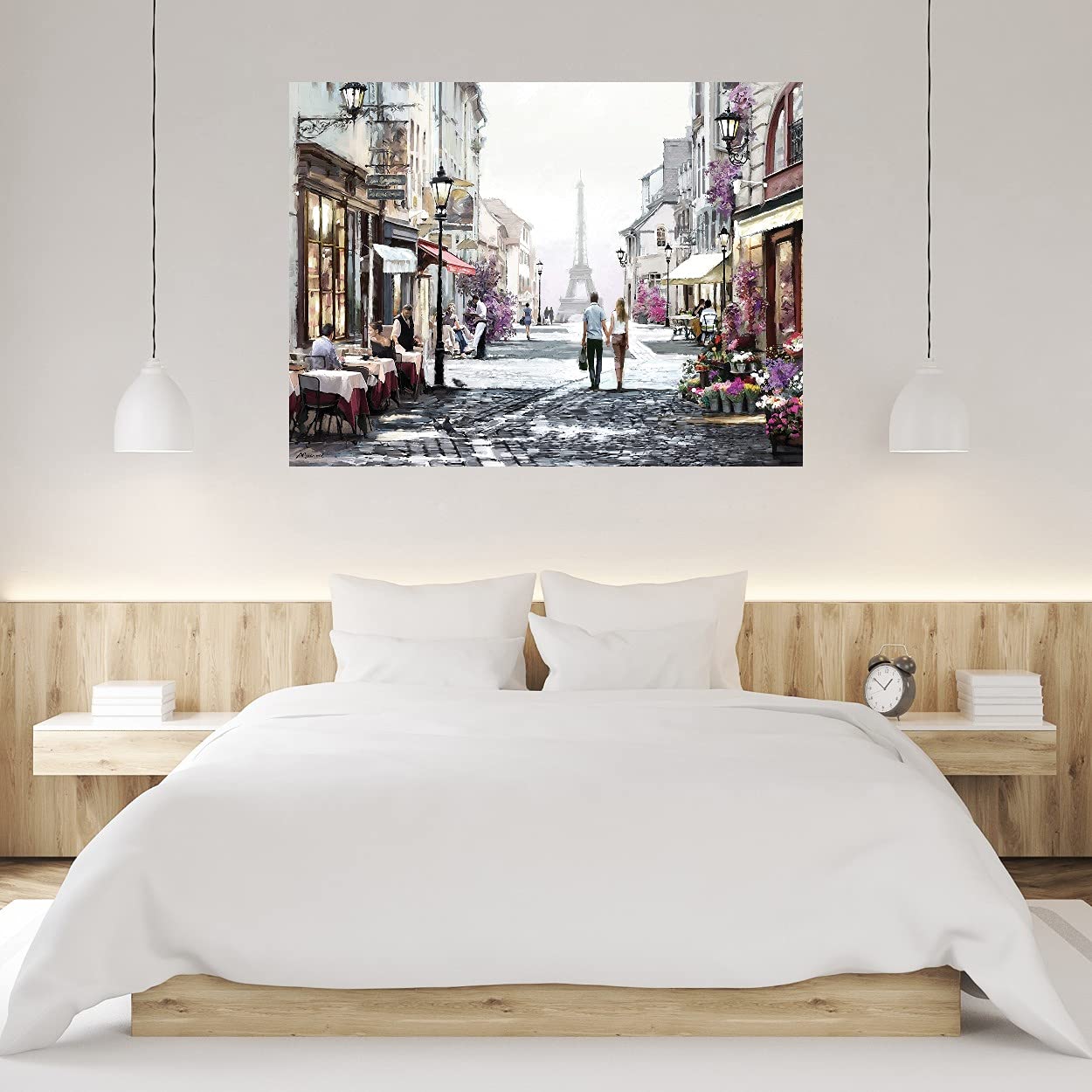 Paris Cityscape Canvas Wall Art - 32x24 Inch Large French Painting for Living Room Decor | Modern Home & Office Wall Decor | The Macneil Studio Artist Collection