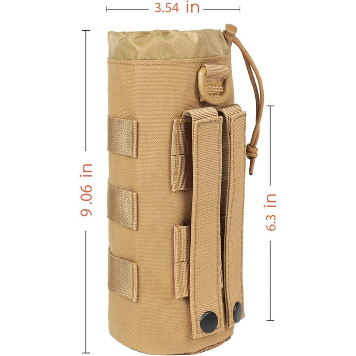 Tactical MOLLE Water Bottle Holder Pouch - Durable Hydration Accessory for Backpacks, Hiking & Outdoor Adventures (Black)