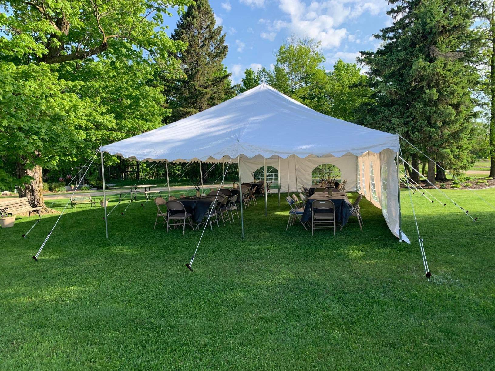 20' x 40' Fire Retardant White Party Tent - Heavy Duty Waterproof Canopy for Outdoor Weddings, Events & Camping