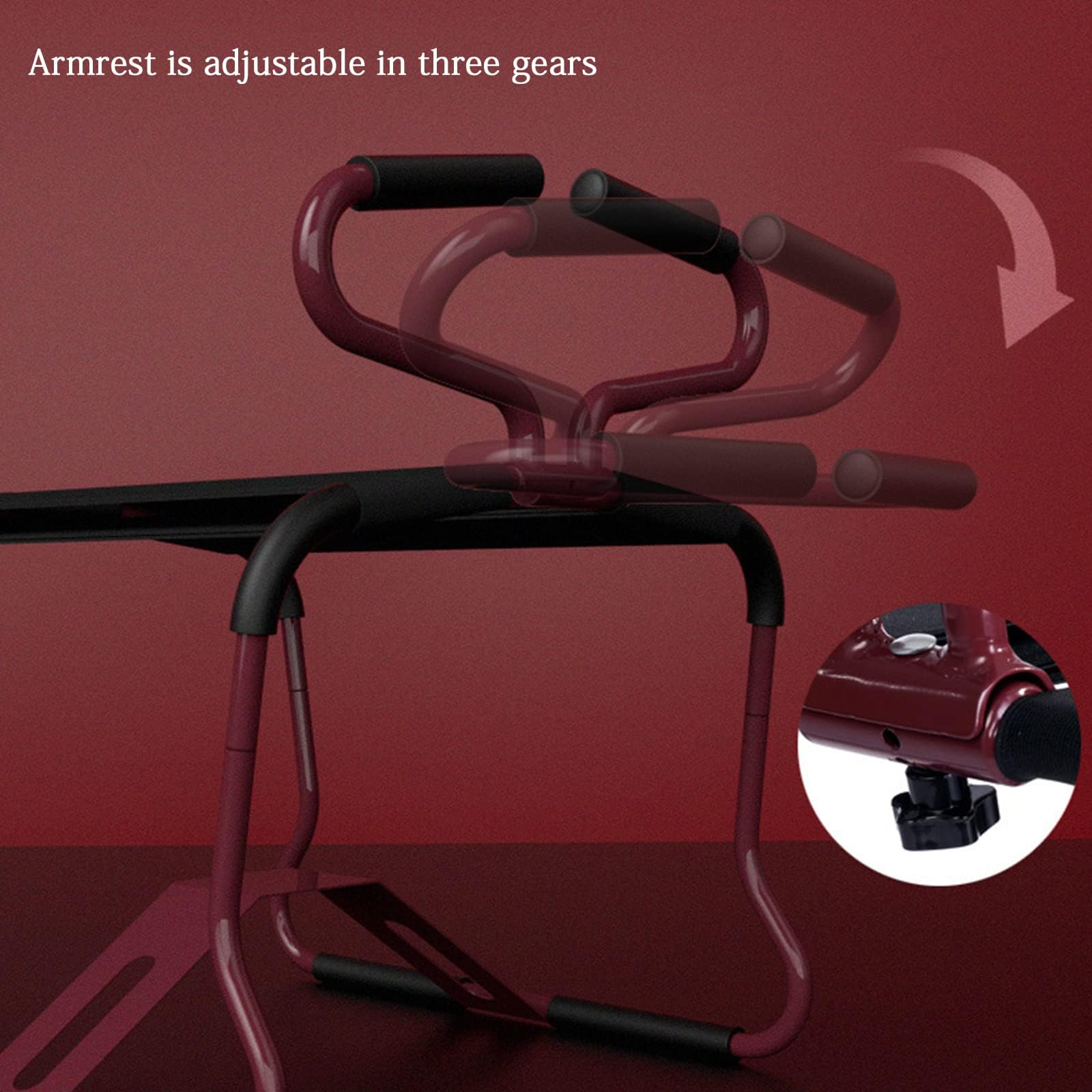 Adjustable Folding Stool for Couples - Portable Mount Stool with Elastic Support, 300 lbs Weight Capacity - Perfect for Bedroom, Bathroom & Travel (Red)