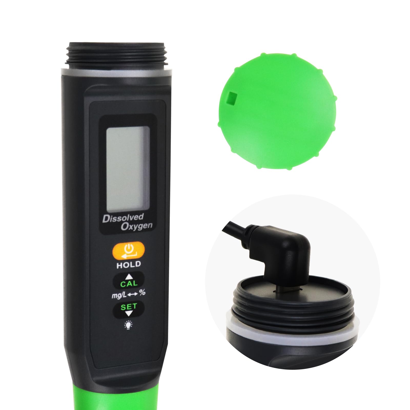 Portable Dissolved Oxygen Meter with ATC & Long Cable - DO Tester Kit with Self-Floating Probe Electrode for Aquariums, Ponds, Hydroponics & Water Quality Testing