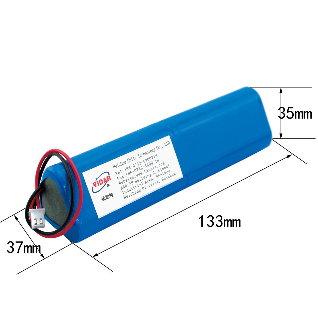 VIDAR 12V 6400mAh Rechargeable Lithium Ion Battery Pack with JST PH2.54/2P Plug - High Capacity Li-ion Battery for Electronics, Toys, LED Lights & Equipment - Perfect for RC Cars, Drones, Portable Devices & DIY Projects