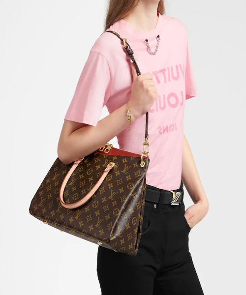 Authentic Louis Vuitton Pallas Monogram Canvas Handbag in Cherry Red - Perfect for Work, Travel & Everyday Luxury Fashion Accessory