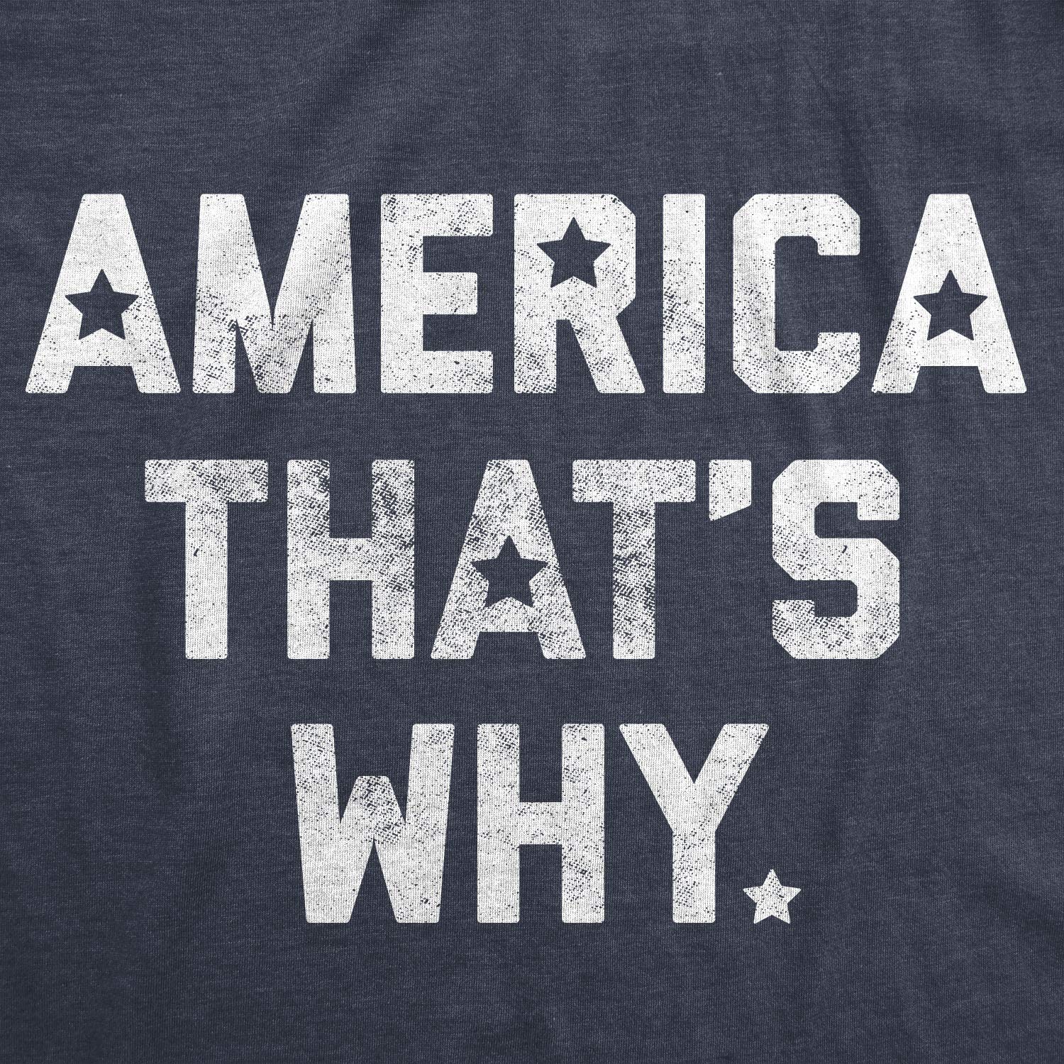 Funny 4th of July T-Shirt for Men - Patriotic 'America That's Why' Graphic Tee - Perfect for Independence Day Celebrations, BBQ Parties & Summer Outfits