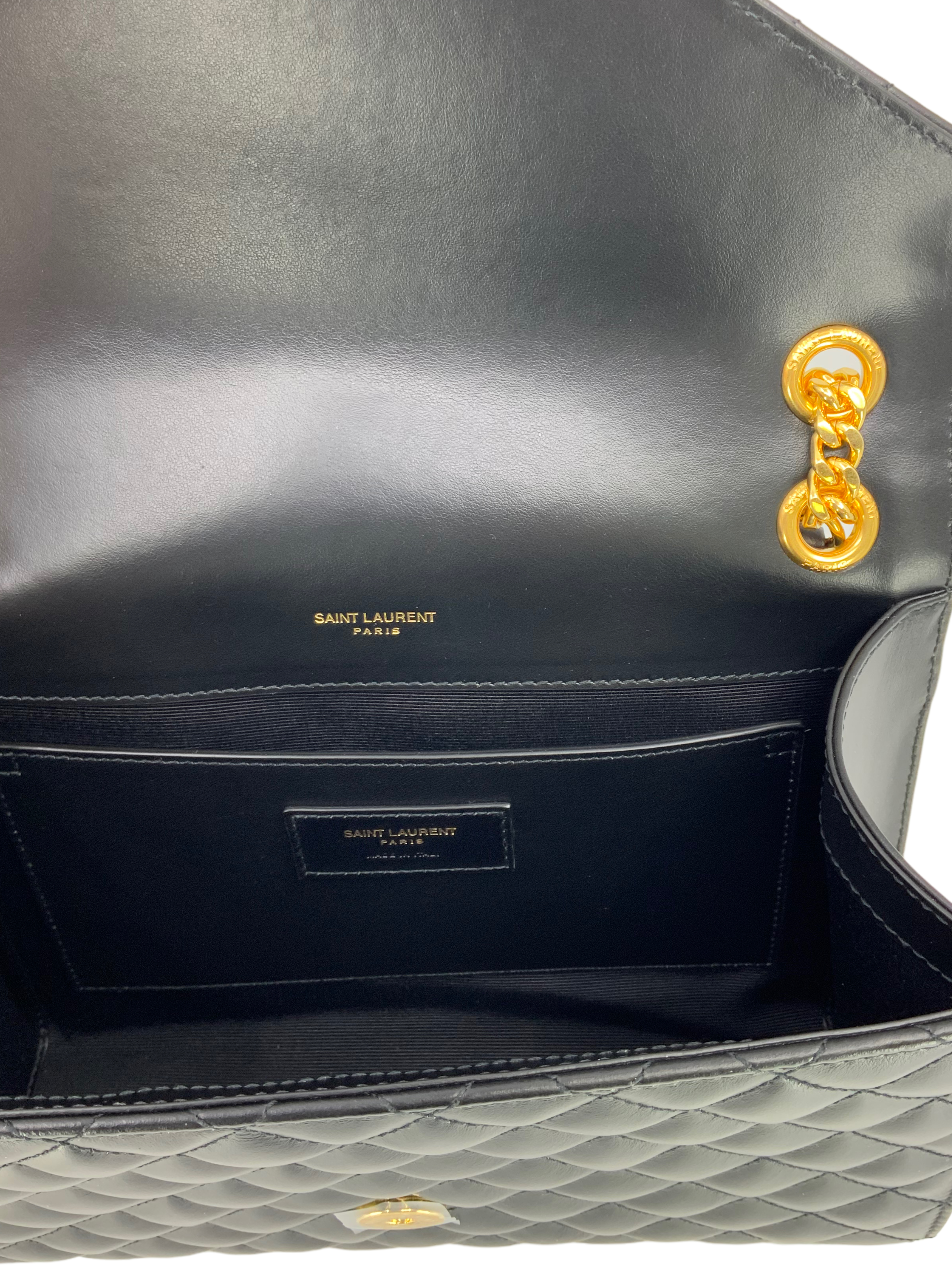 SAINT LAURENT Envelope Medium Mix Matelasse Chain Bag - Luxury Designer Crossbody Purse for Women | Perfect for Evening Parties, Date Nights & Special Occasions