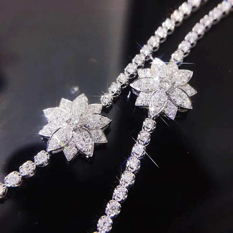18K White Gold Ring with 1.5 Carat Natural Diamond - Wedding Engagement Anniversary Bracelet for Women - Perfect for Proposals, Anniversaries & Special Occasions