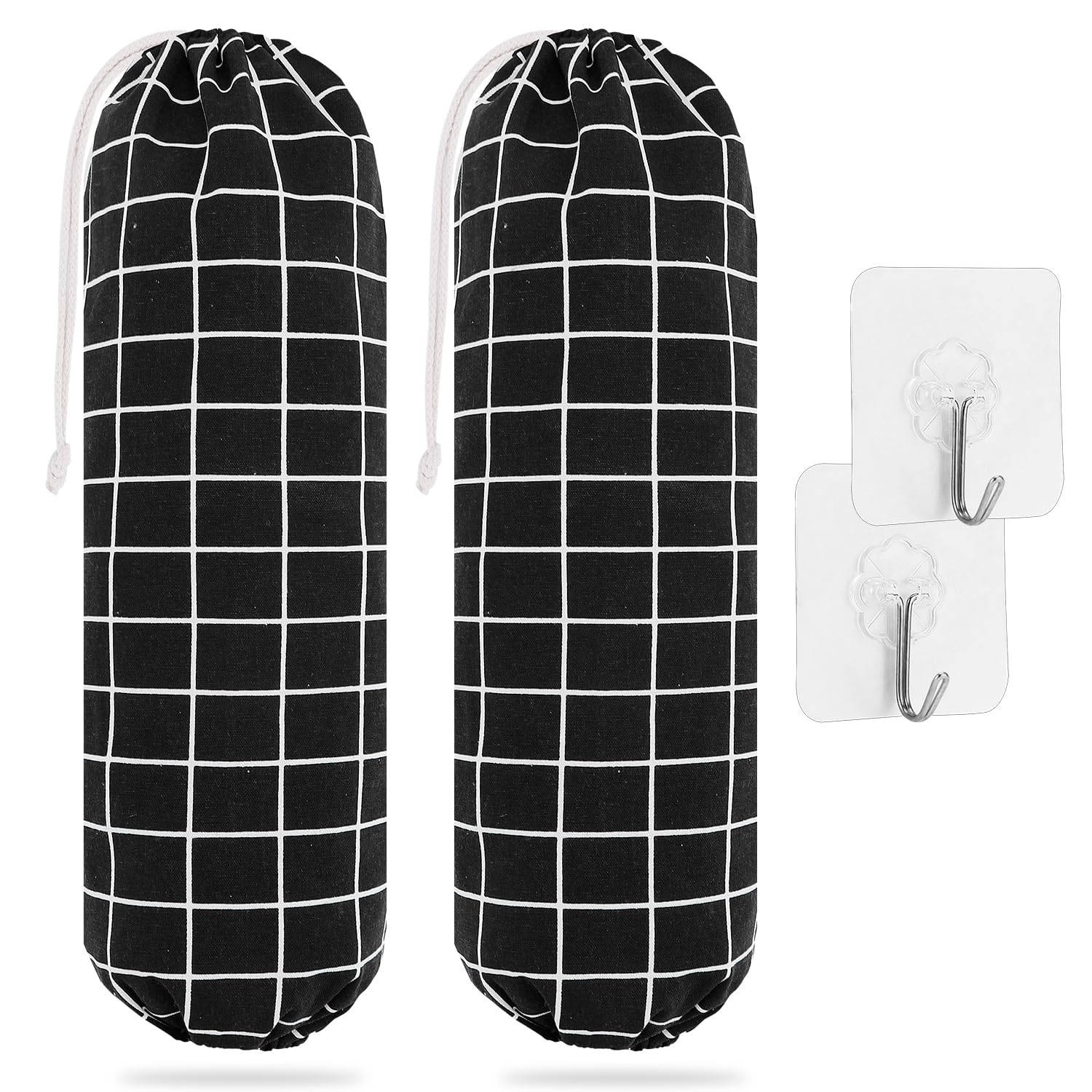 SWISSELITE 2-Pack Reusable Plastic Bag Holder Organizer - Wall Mount Grocery Bag Storage Dispenser (22x9 Inches) - Perfect for Kitchen, Pantry & Garage Organization