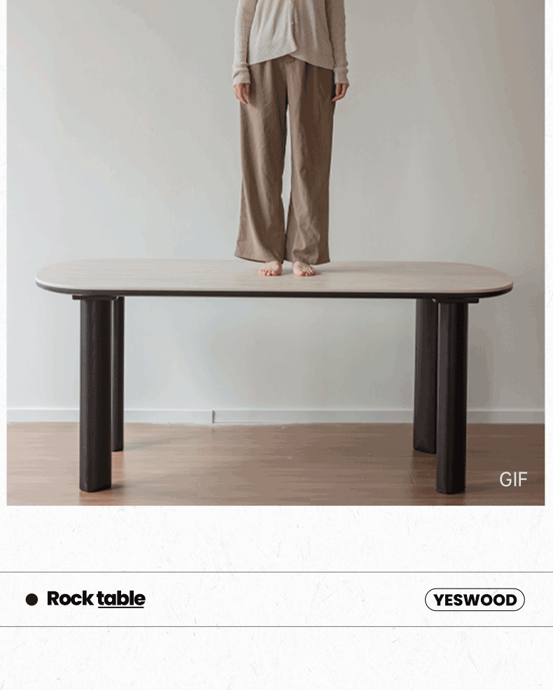 Solid Oak Wood Dining Table - Modern Minimalist Design for Kitchen, Dining Room & Small Space - Natural Wood Finish & Durable Construction