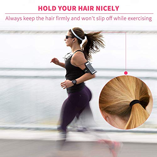 FAMEZA No Tangle Hair Ties for Women - 100 Pack Soft Cotton Ponytail Holders & Hair Bands for Everyday Use, Workout, Yoga and Sports