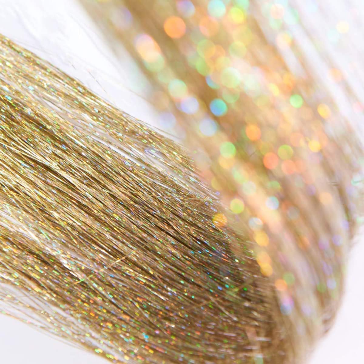 Evrysdi Hair Tinsel Glitter Extensions - Sparkling Colorful Hair Highlights for Parties & Events | Straight Glitter Hair Strands for Women & Girls | Perfect for Festivals, Concerts, and Special Occasions