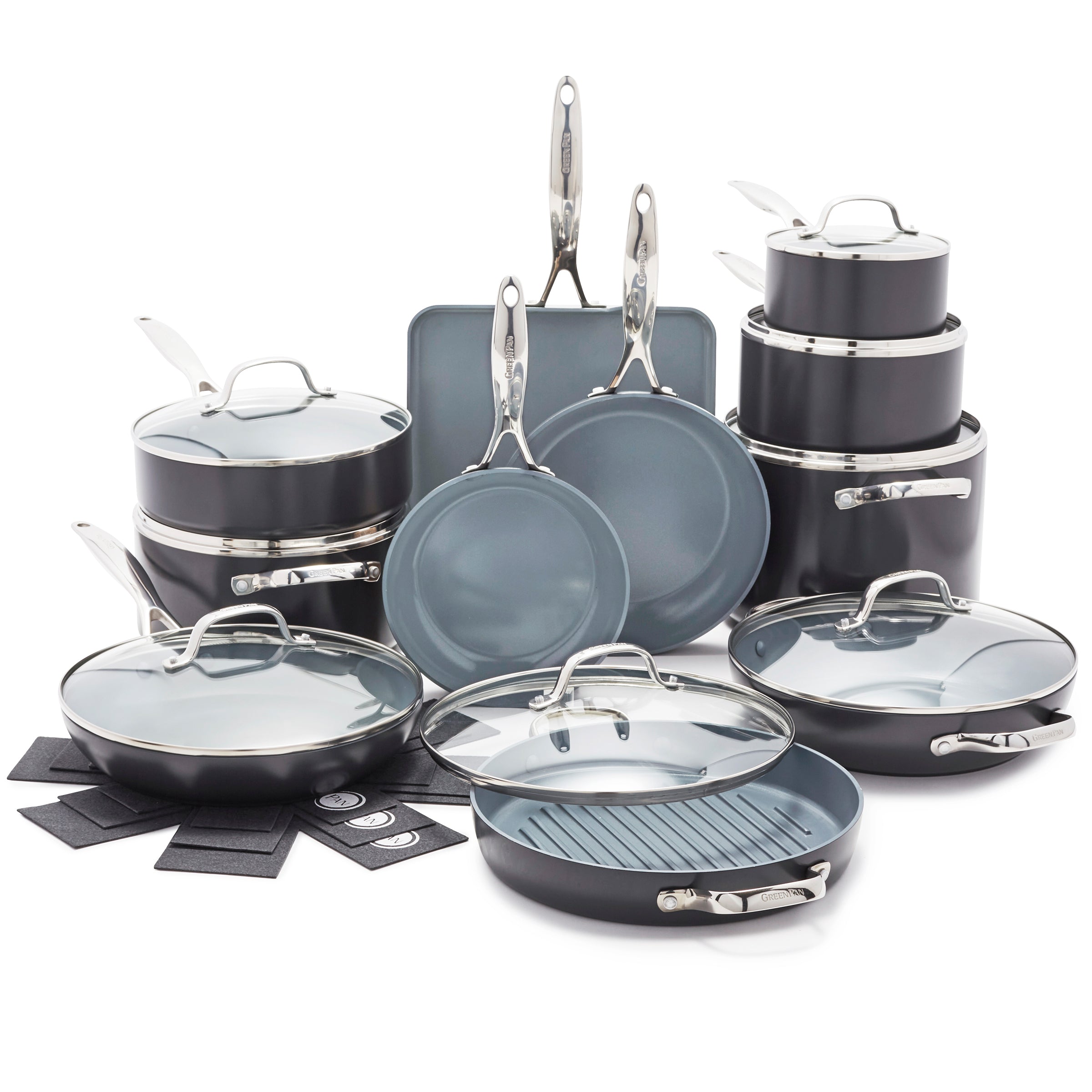 Valencia Pro Ceramic Nonstick 19-Piece Cookware Set - Non-Toxic PFOA-Free Pots and Pans Set for Healthy Cooking - Perfect for Induction, Gas & Electric Stoves - Ideal for Frying, Boiling & Sauteing in Modern Kitchens