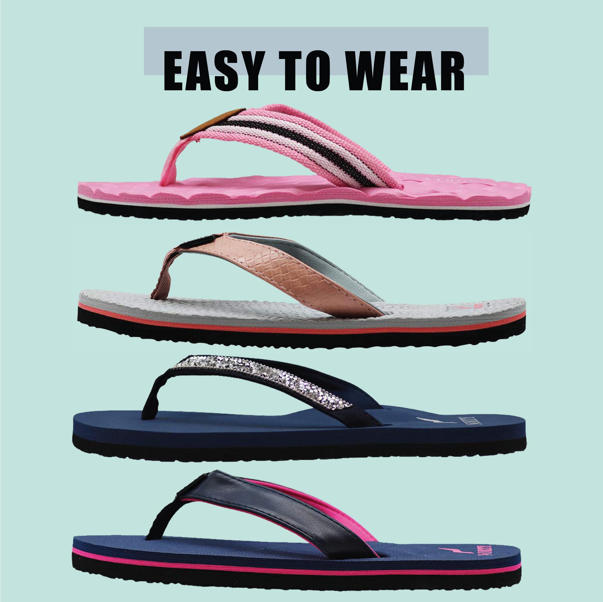 NORTY Women's Casual Flip Flop Thong Sandals - Comfortable Beach & Pool Slides, Summer Slippers for Everyday Wear, Outdoor, Vacation, and Lounging