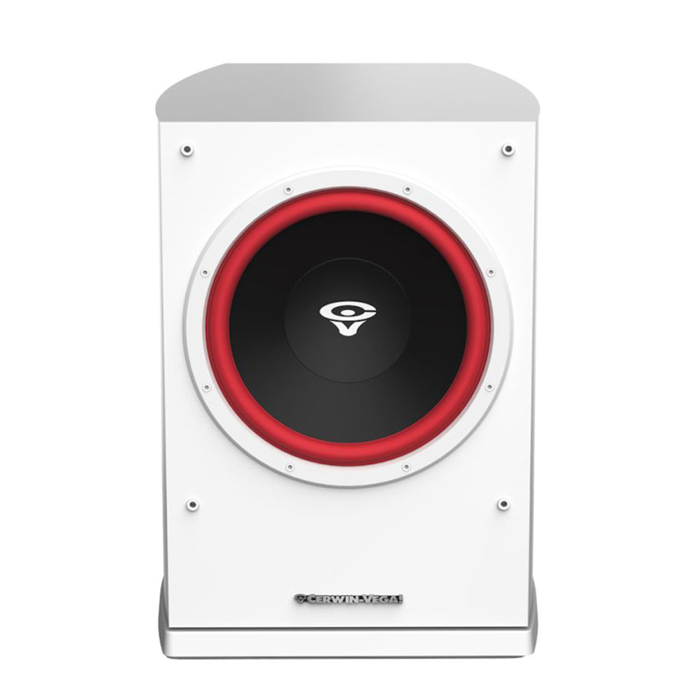 Cerwin Vega LA110W 10-Inch Powered Active Subwoofer Speaker - High Power Bass for Home Theater, Gaming & Music Systems - White Finish