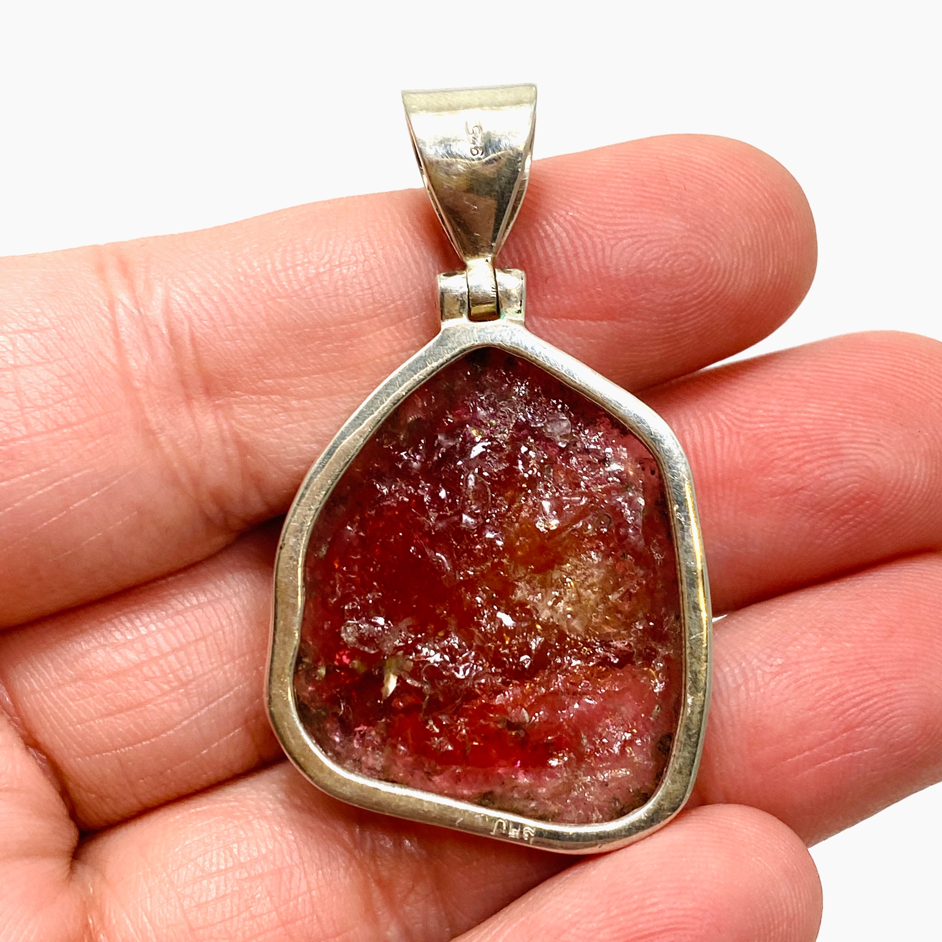 Natural Pink and Gold Tourmaline Gemstone Large Slice Pendant Necklace - GPJ02 for Women, Boho Jewelry, Gift for Her, Perfect for Parties and Special Occasions