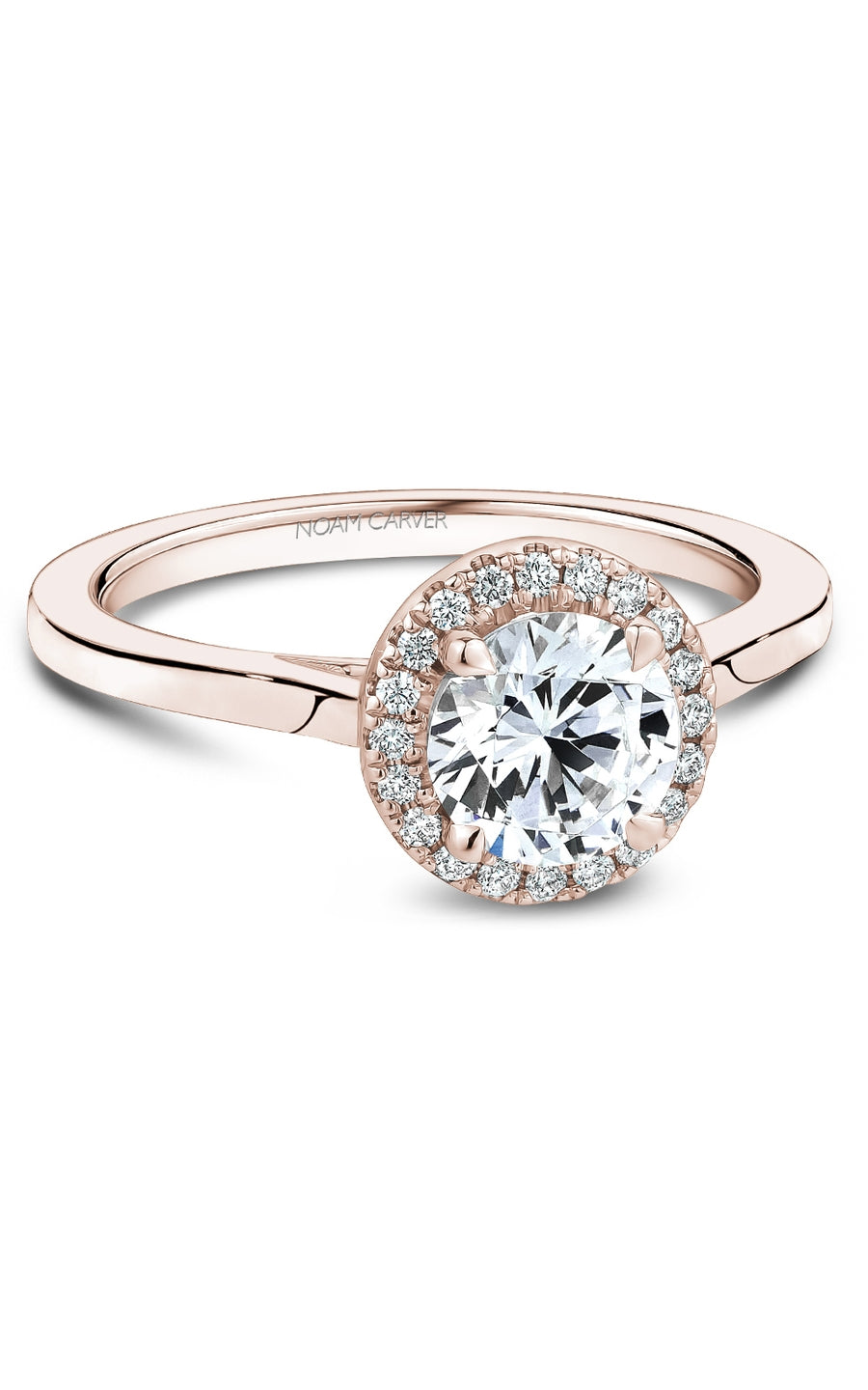 Noam Carver B508 02RA Bridal Engagement Ring - 14K White Gold Diamond Wedding Band for Women, Perfect for Proposals & Anniversaries