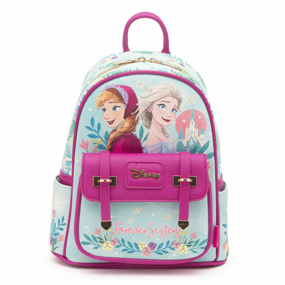 Disney Frozen Anna & Elsa Retro Leather Mini Backpack for Kids - Cute Character School Bag for Girls, Birthday Gifts, Cosplay & Disney Theme Park Accessories