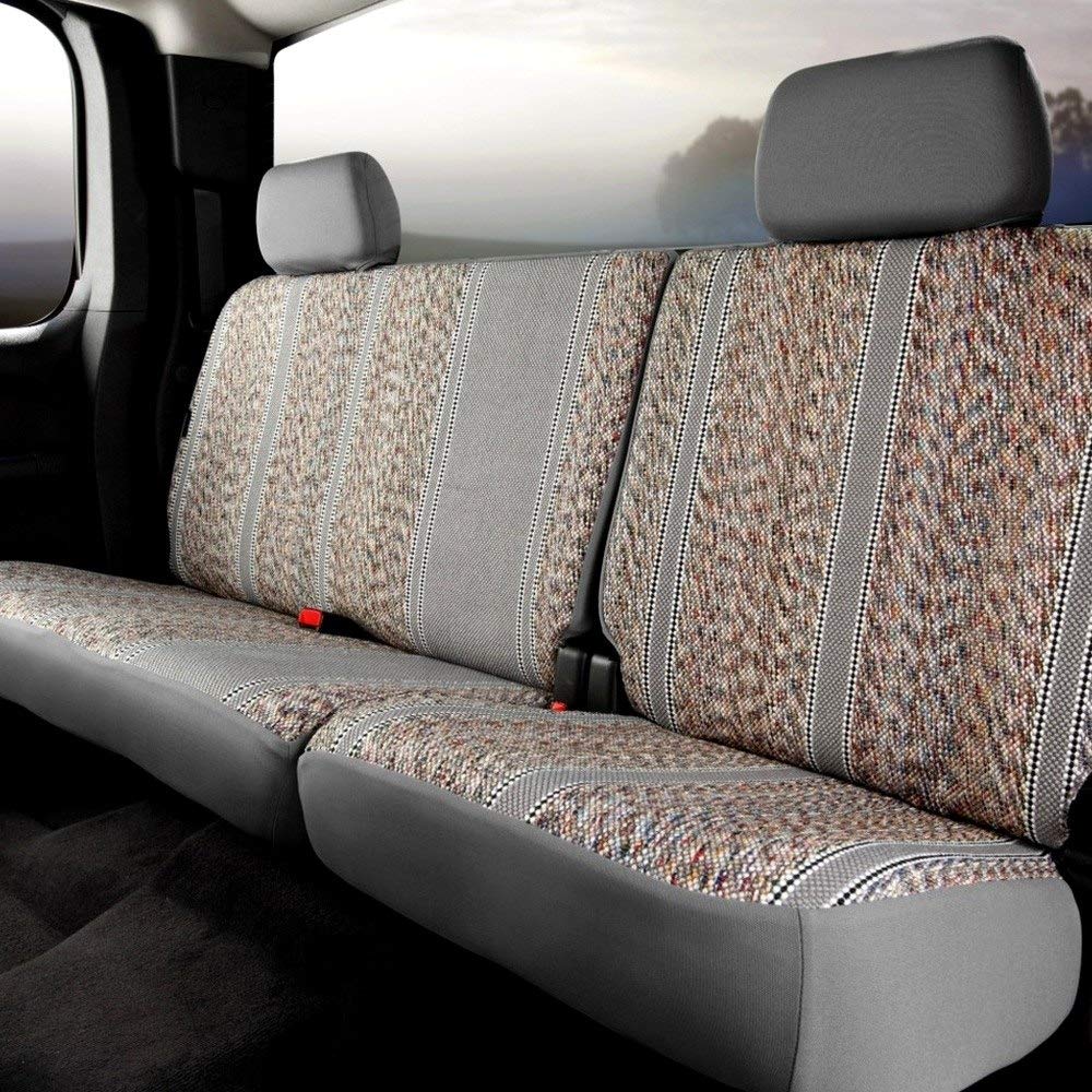 Fia TR42-37 Gray Custom Fit 60/40 Split Rear Seat Cover - Saddle Blanket Style for Trucks & SUVs | Durable & Stylish Protection for Pets, Kids & Spills