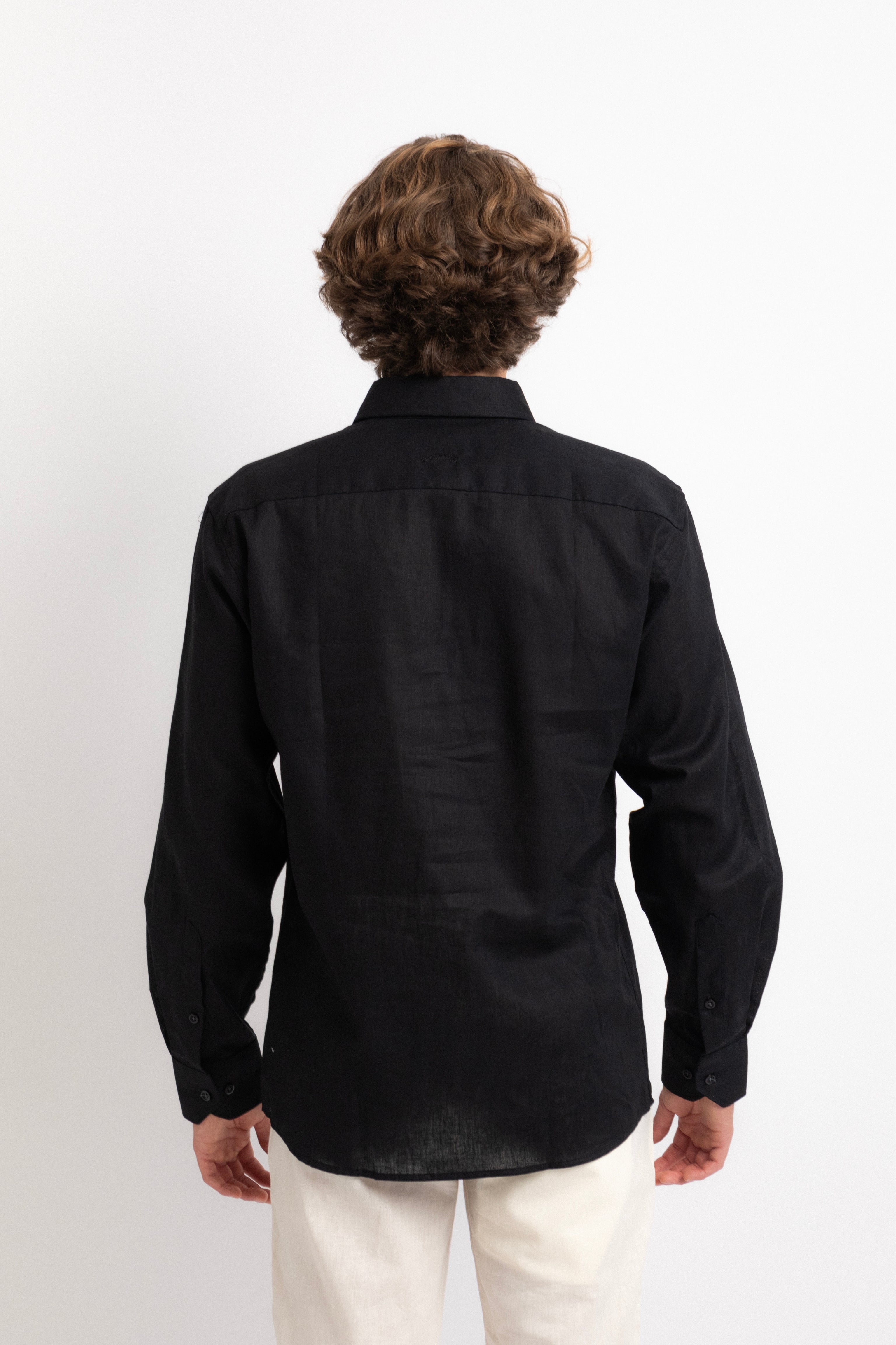Premium Black Linen Shirt for Men - Breathable Summer Casual Wear - Perfect for Beach Outings, Vacations & Outdoor Events
