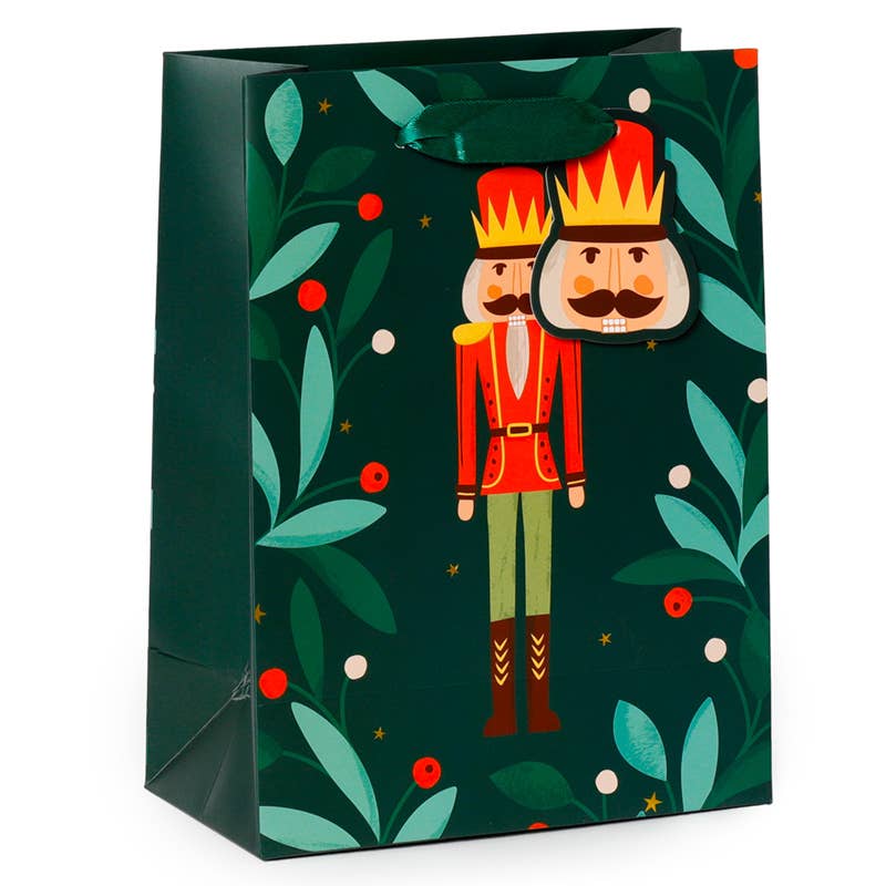 Festive Christmas Nutcracker Gift Bags - Medium Size Holiday Party Favor Bags for Xmas Decorations, Stocking Stuffers & Holiday Gift Exchanges