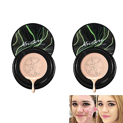 Mushroom Head Air Cushion CC Cream - Natural Coverage Foundation, 2 Pack | Lightweight & Buildable Makeup for Flawless Skin | Perfect for Daily Wear & On-The-Go Touch Ups