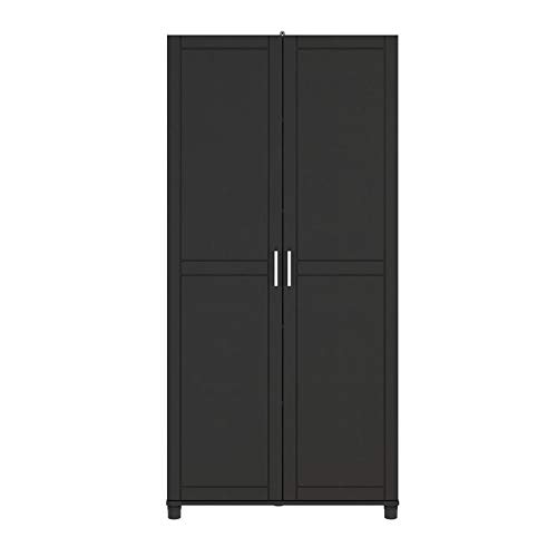 Pemberly Row Transitional 36-Inch Black Storage Cabinet | Modern Home Office & Living Room Organization Solution