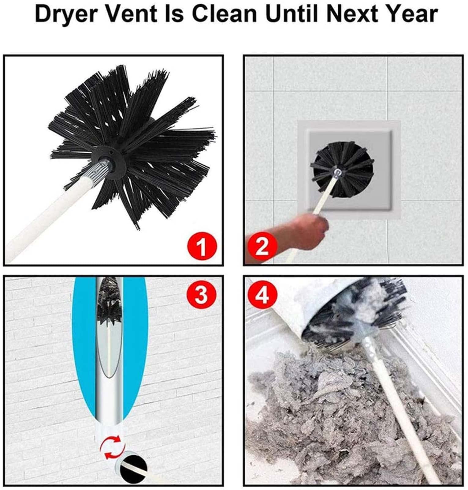 Flexible Drill-Powered Rotary Chimney Cleaning Brush Kit - 6/9/12/15 Rod Fireplace Sweep Set for Wood Stove, Fire Pit & Home Maintenance
