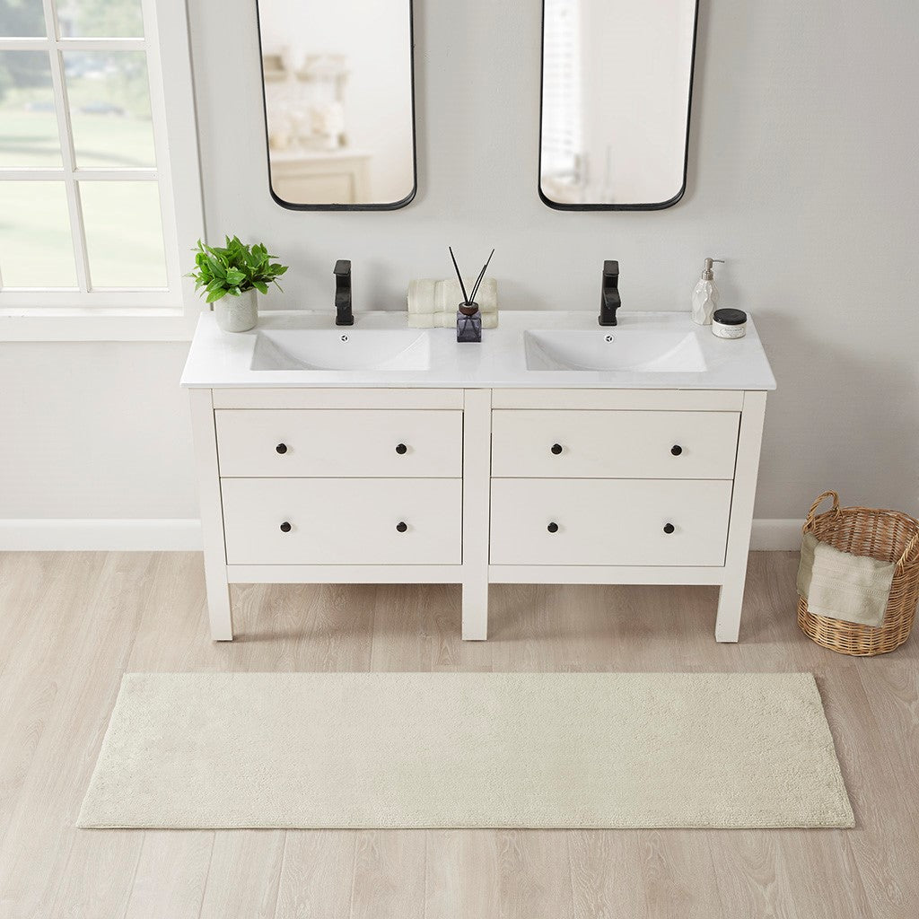 Plush Feather Touch Reversible Bath Rug - Ultra Soft Non-Slip Bathroom Mat for Shower, Tub & Vanity Area - Perfect for Cozy Home Decor & Spa-Like Comfort