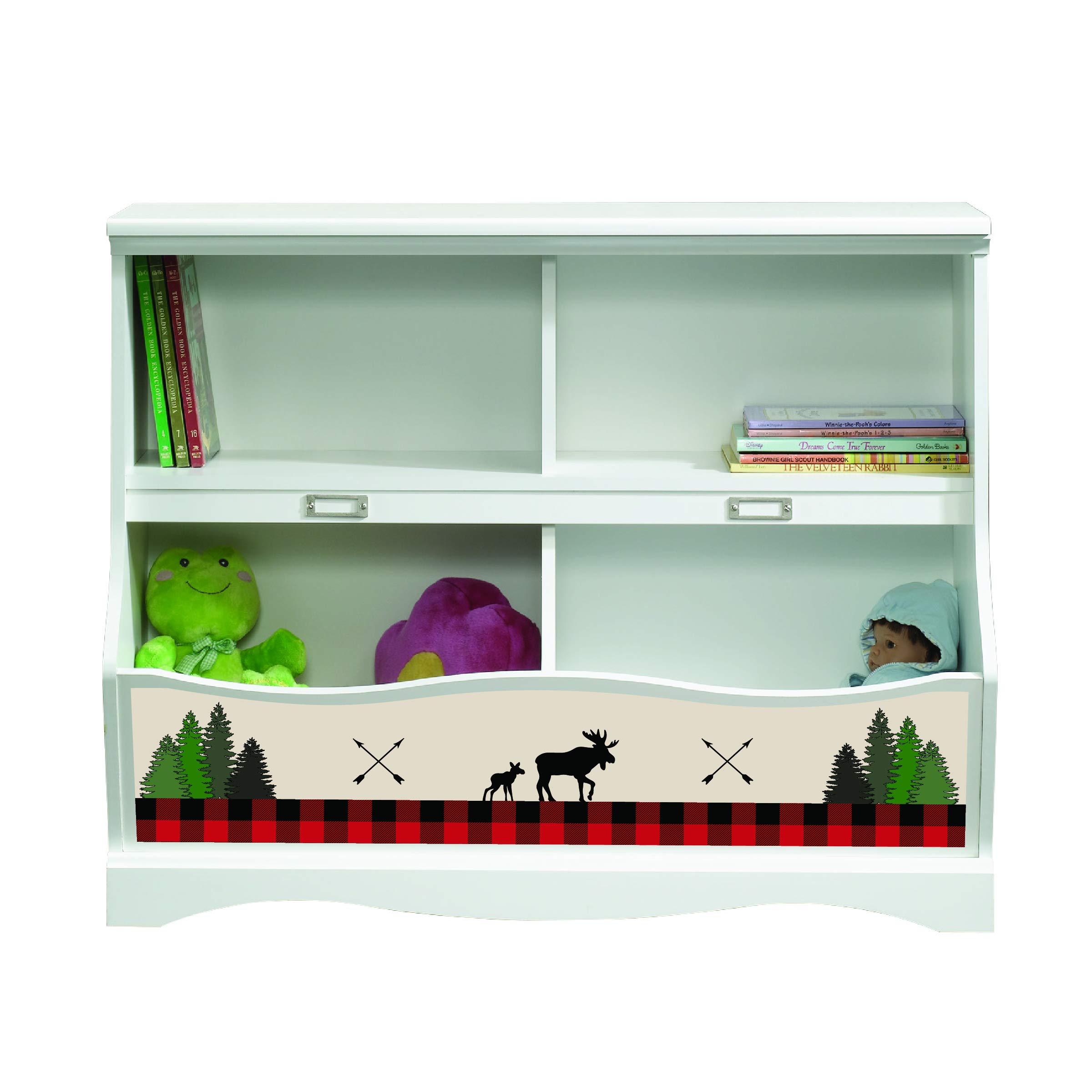 LifeSong Milestones Bookcase Footboard with Cubbyhole - White Kids Book Storage Organizer & Toy Shelf for Nursery, Playroom, Bedroom - Perfect for Organizing Books, Toys and Decor in Children's Rooms