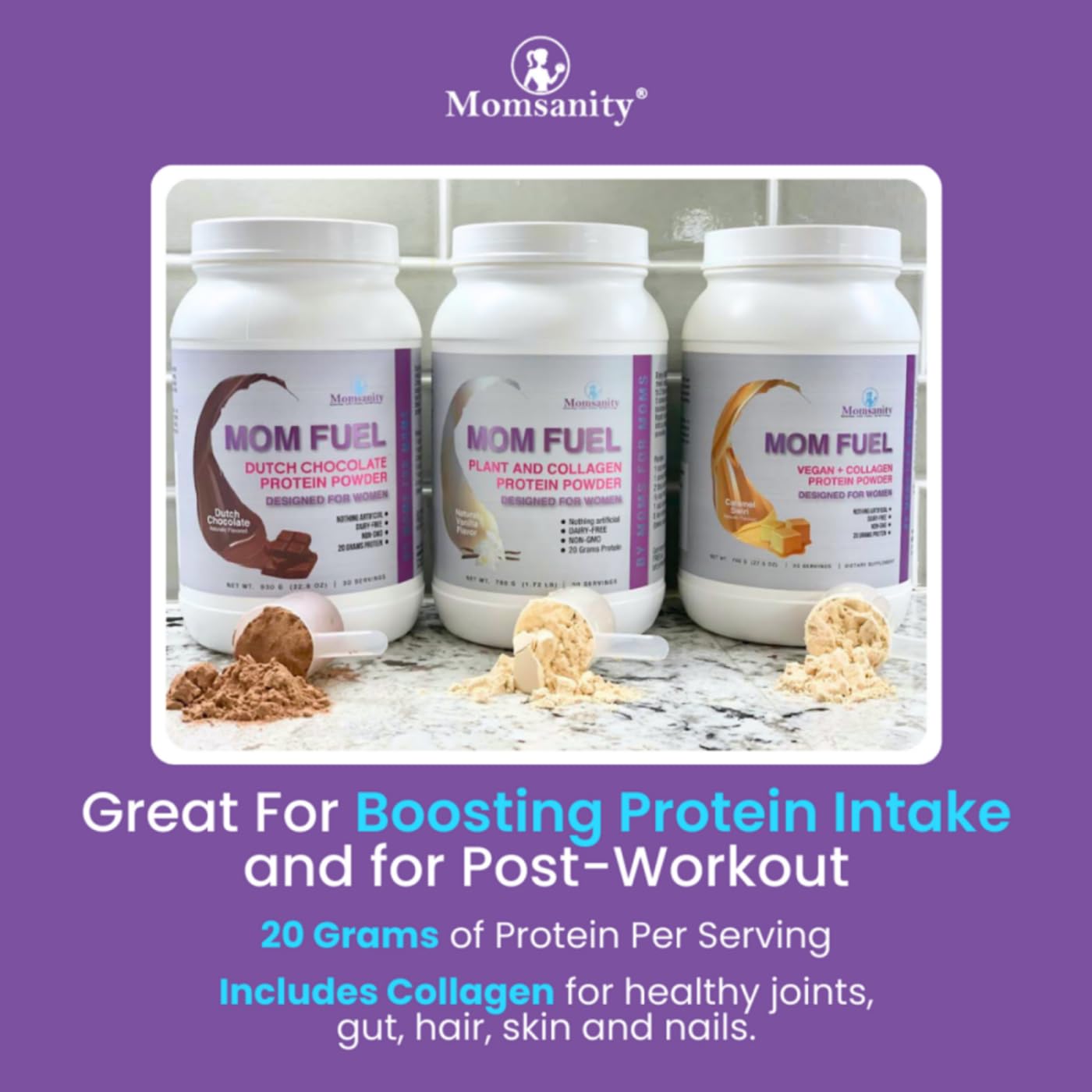 Plant-Based Dairy-Free Protein Powder for Women - 20g Vegan & Collagen Protein Blend | Dutch Chocolate Flavor | Meal Replacement Shake for Weight Loss & Muscle Recovery | Perfect for Post-Workout & Busy Mornings
