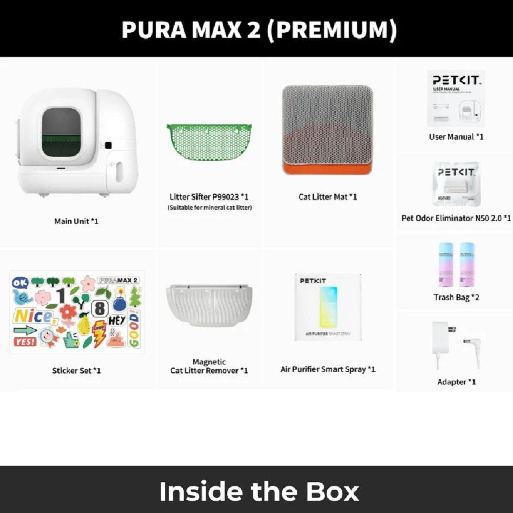 Pura MAX 2 Self-Cleaning Cat Litter Box - Automatic Odor Control for Multiple Cats - Perfect for Small Spaces & Pet Owners with Allergies (Home Use)
