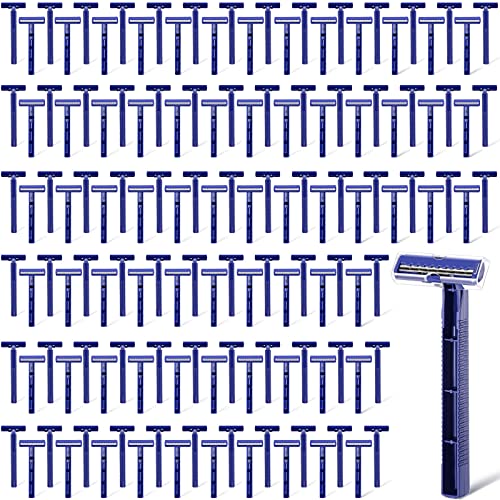Premium Stainless Steel Twin Blade Razors for Men - Disposable Shaving Razors with Plastic Handle - Multipurpose Portable Manual Razor for Travel, Hotel & Bathing (Pack of 150) - Perfect for Grooming, Business Trips & Gym Bags