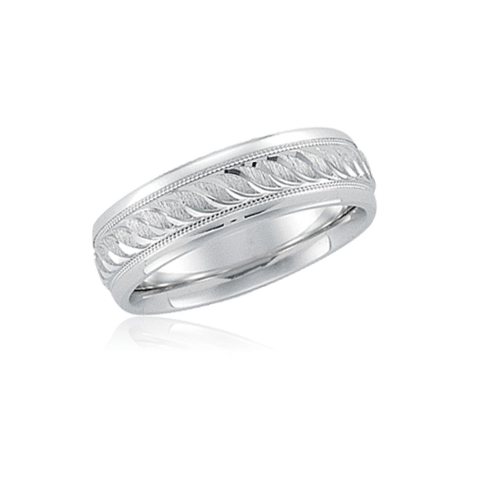 The Black Bow 6mm 14K White Gold Unisex Designer Comfort Fit Band - Perfect for Weddings, Anniversaries, and Everyday Elegance