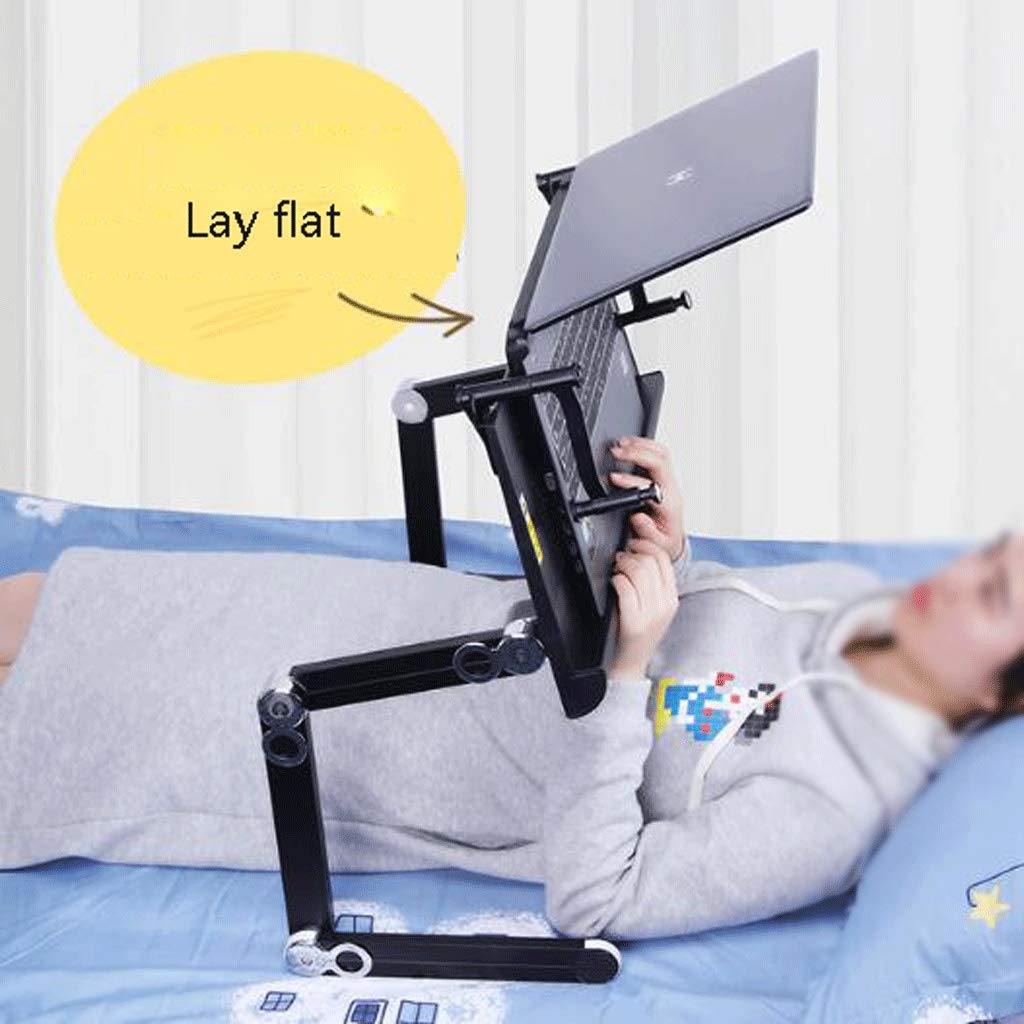 Adjustable Portable Laptop Stand for Workstation - Foldable Computer Desk Tray for Sofa, Bed & Office Use - Ergonomic Notebook Holder (Black) - Perfect for Home Office, Remote Work & Small Spaces