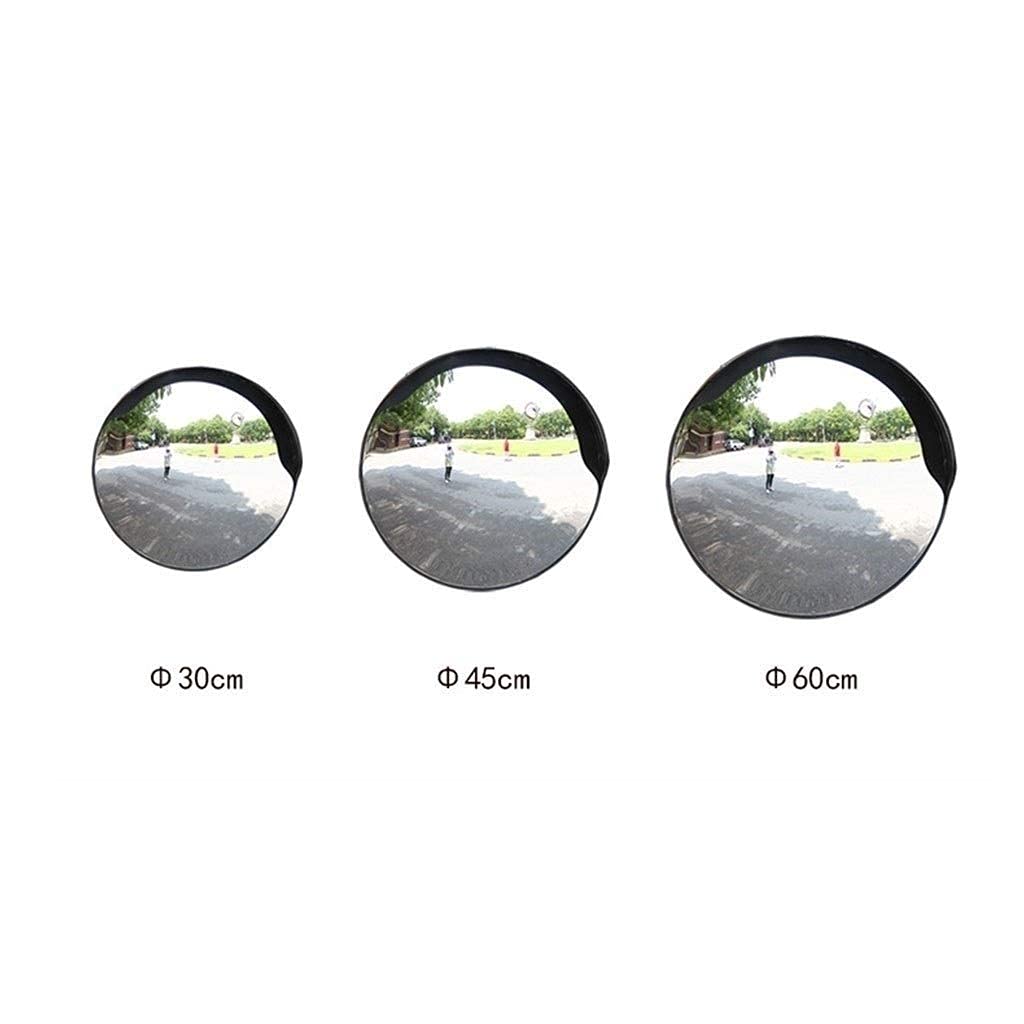 45cm Black Convex Security Mirror - Wide Angle Round Plastic Anti-Theft Mirror for Store Surveillance, Parking Lots & Blind Spot Safety (30-60cm Adjustable)