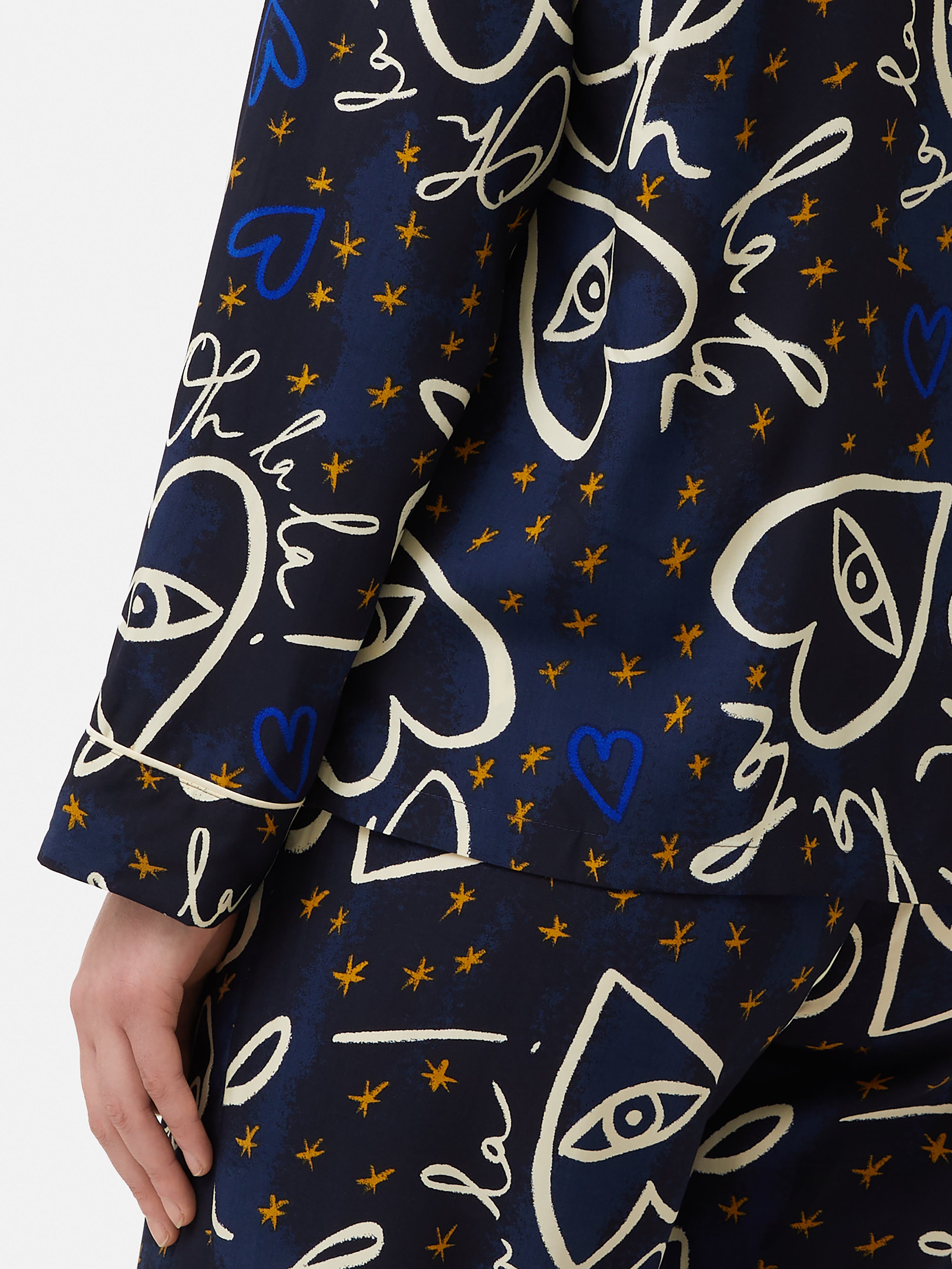 Oh La La Modal Pyjama Set for Women - Soft Navy Blue Sleepwear - Perfect for Lounging, Sleeping & Relaxing at Home